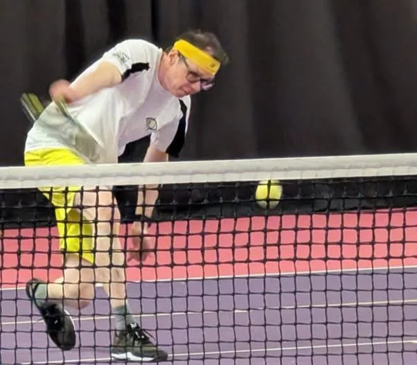 Marian Wyworski (B3, Poland), hitting a backhand slice