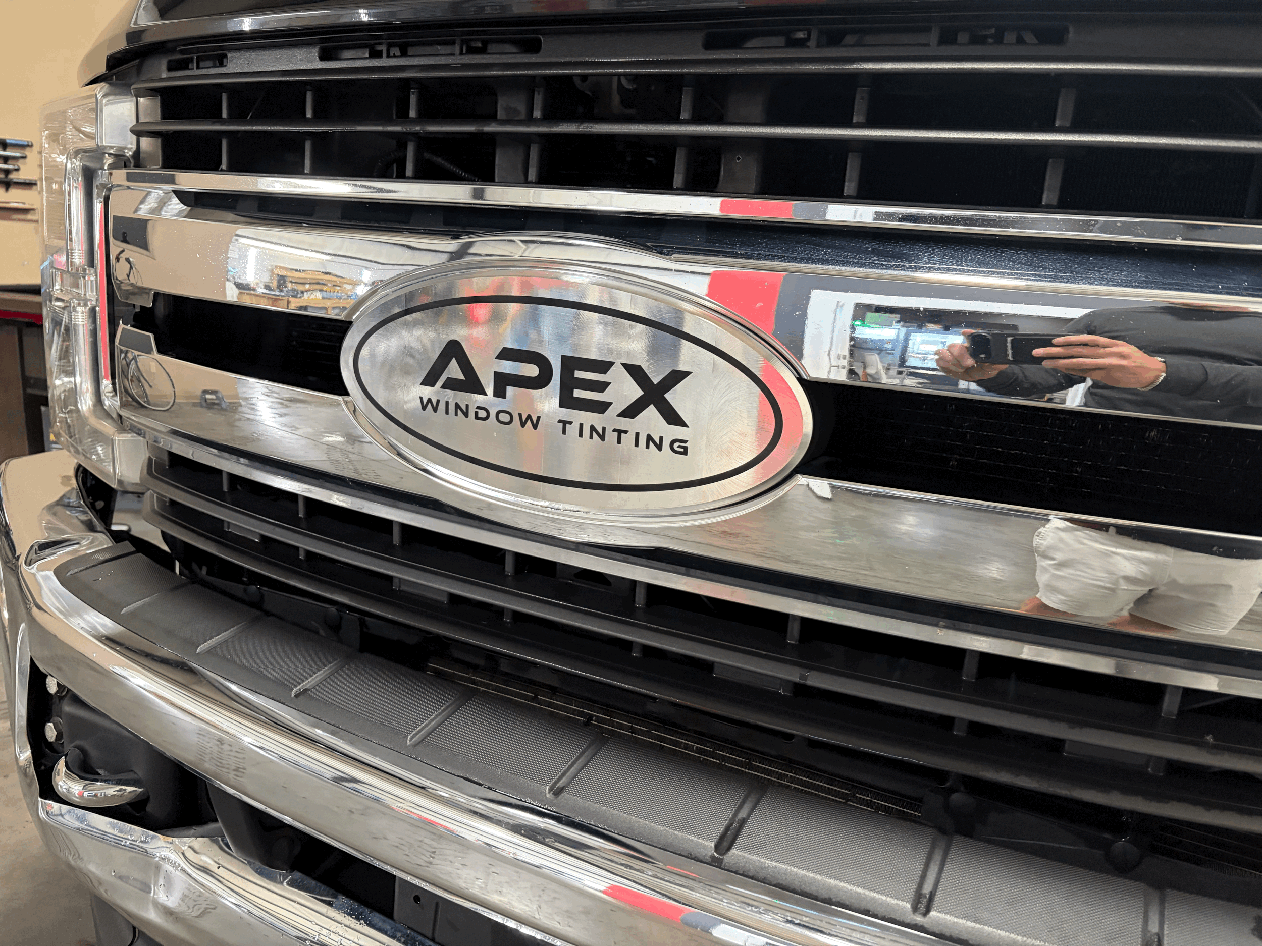 ford f35 billet front grille emblem-apex window tinting