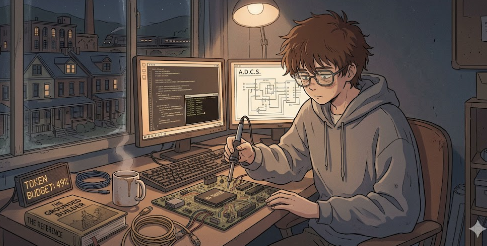 image of a tired dev working for compute tokens