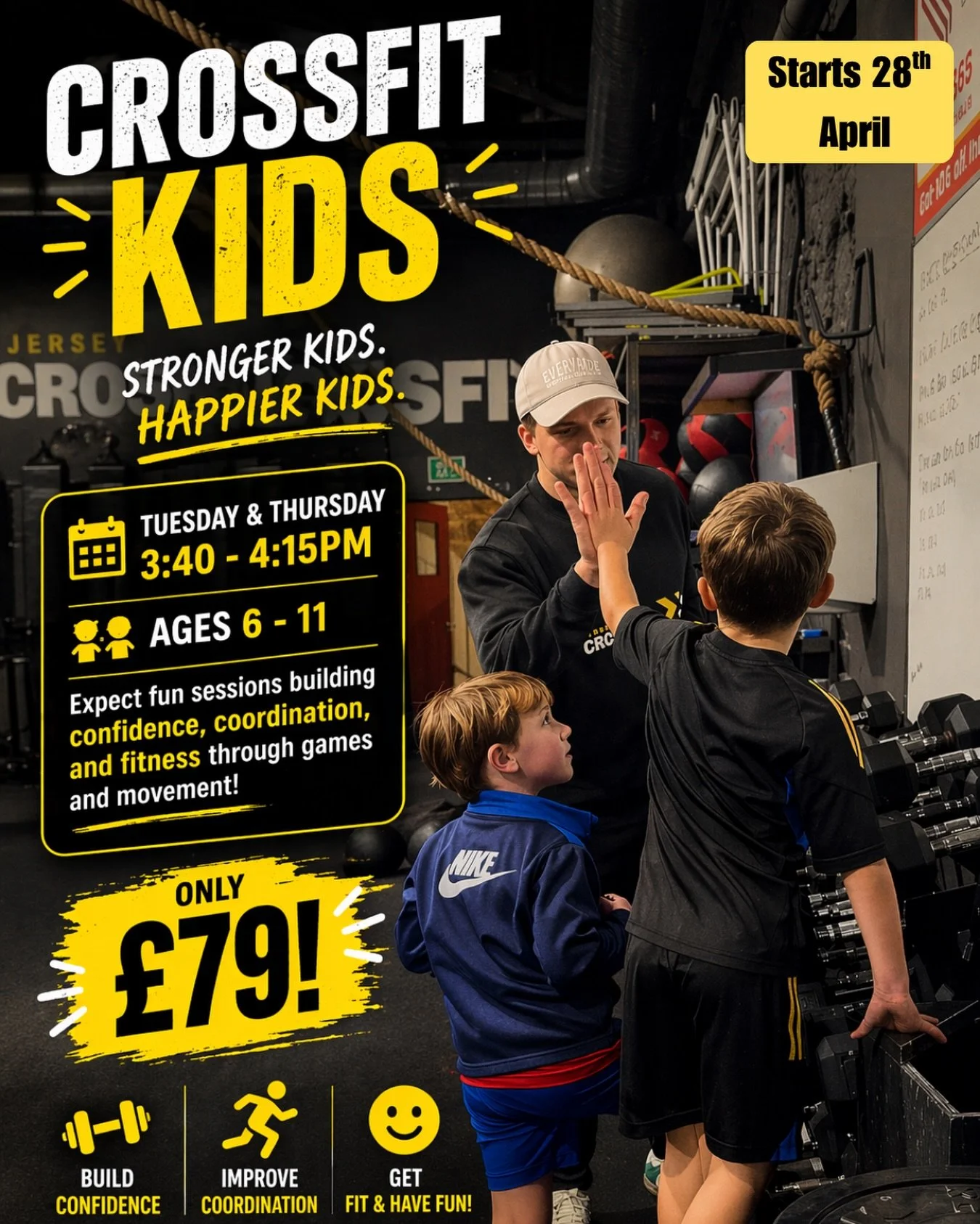 🚨 FINAL WEEK TO SIGN UP! 🚨

Our 4 Week Kids Starter Pack starts 28 April and it&rsquo;s the perfect way to get your kids moving, learning, and having FUN 💥

Designed for ages 6&ndash;11, these sessions are packed with games, movement skills, and t