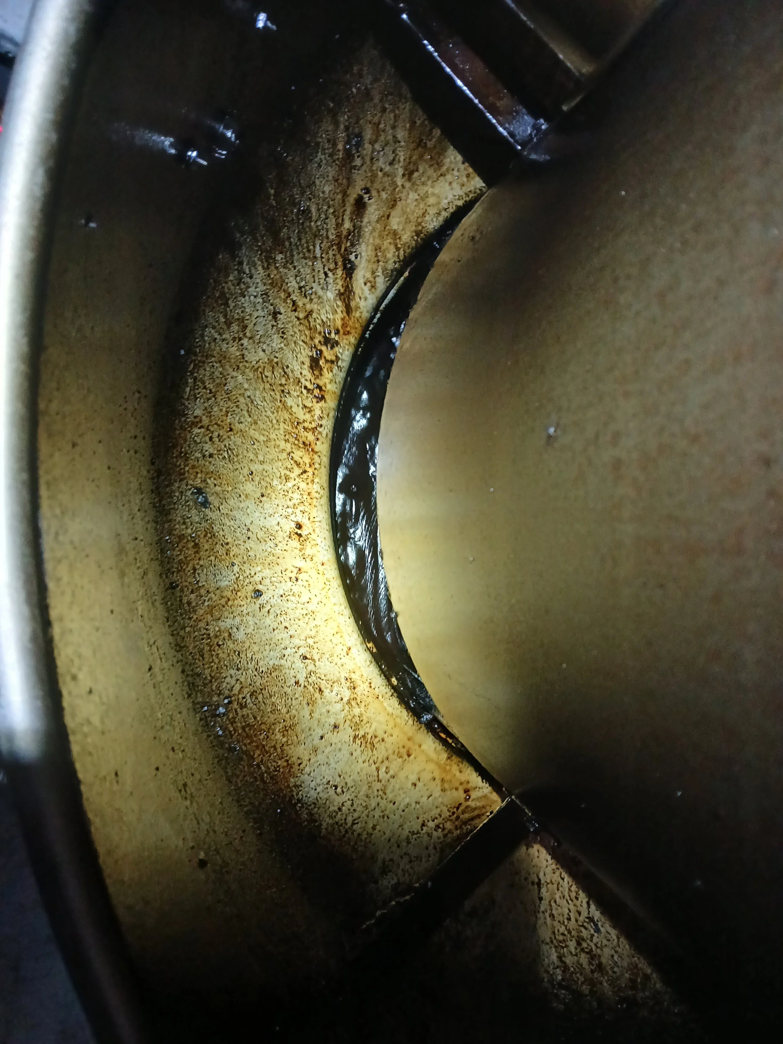 Close-up of the interior of a kitchen exhaust fan bell