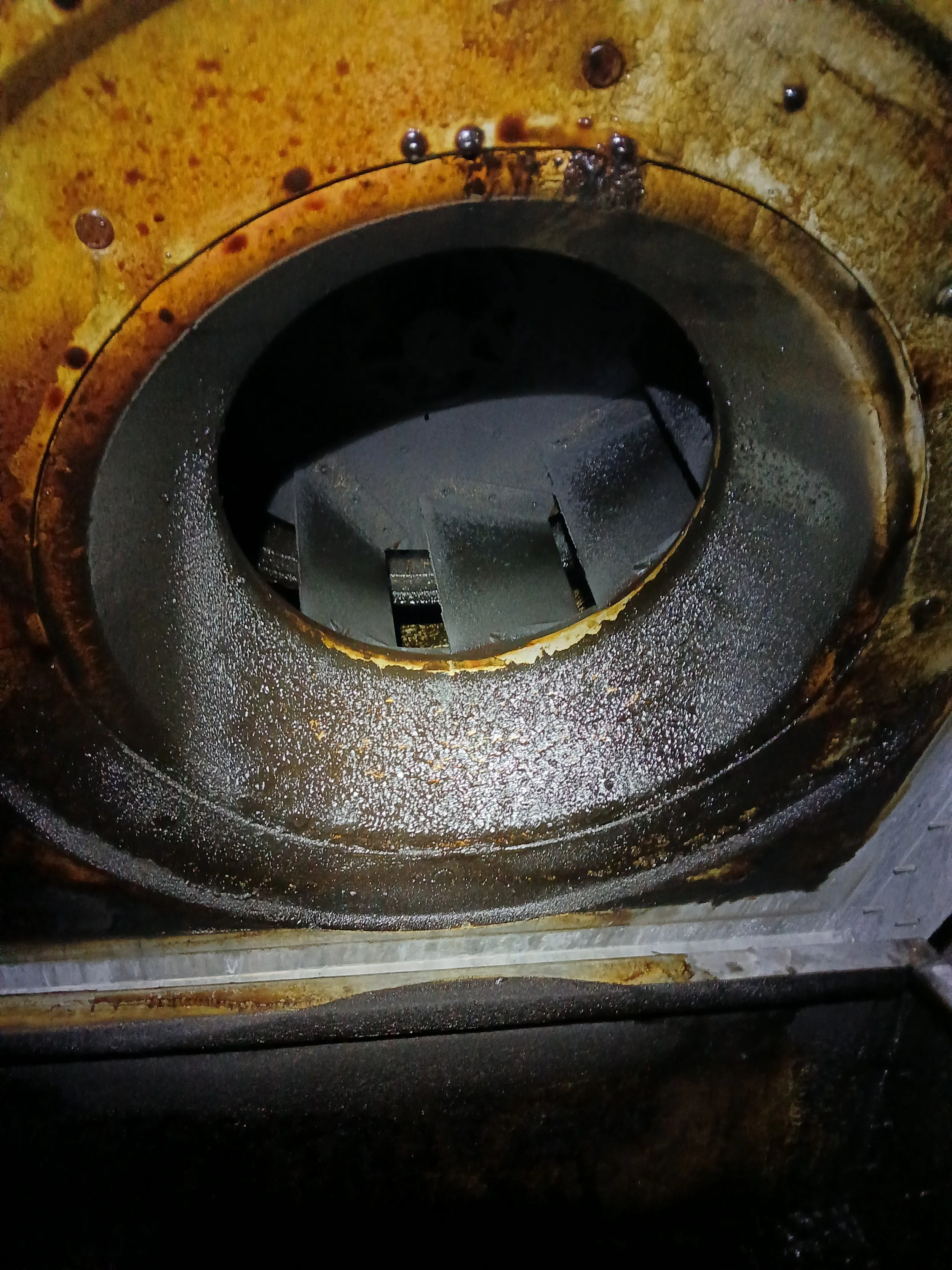 Close-up of dirty kitchen exhaust fan