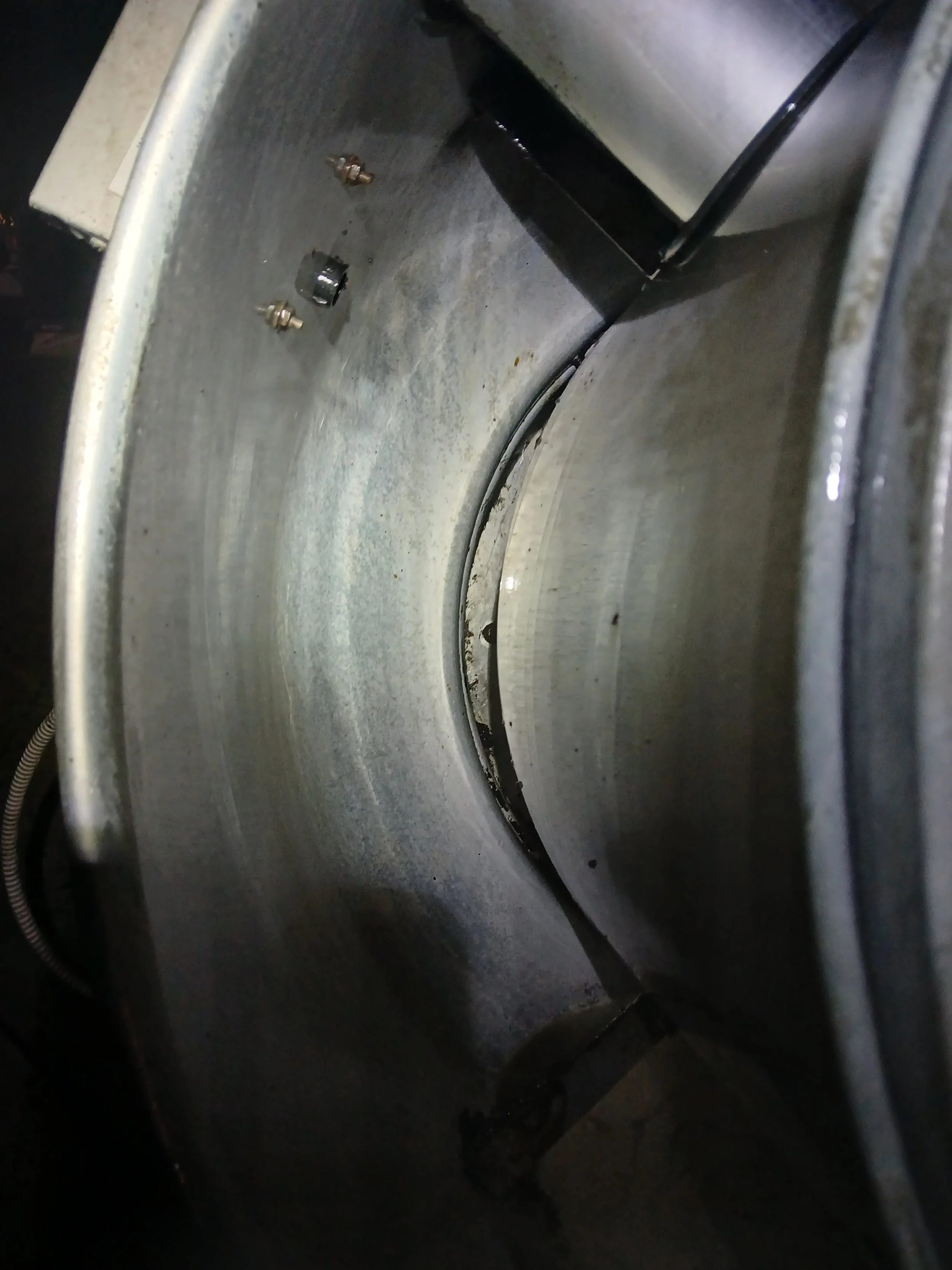 Close-up of clean kitchen exhaust fan bell