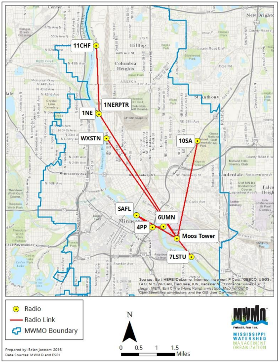 Map Continuous Automated Storm Water Sampling Water Quality Radio Monitoring Network