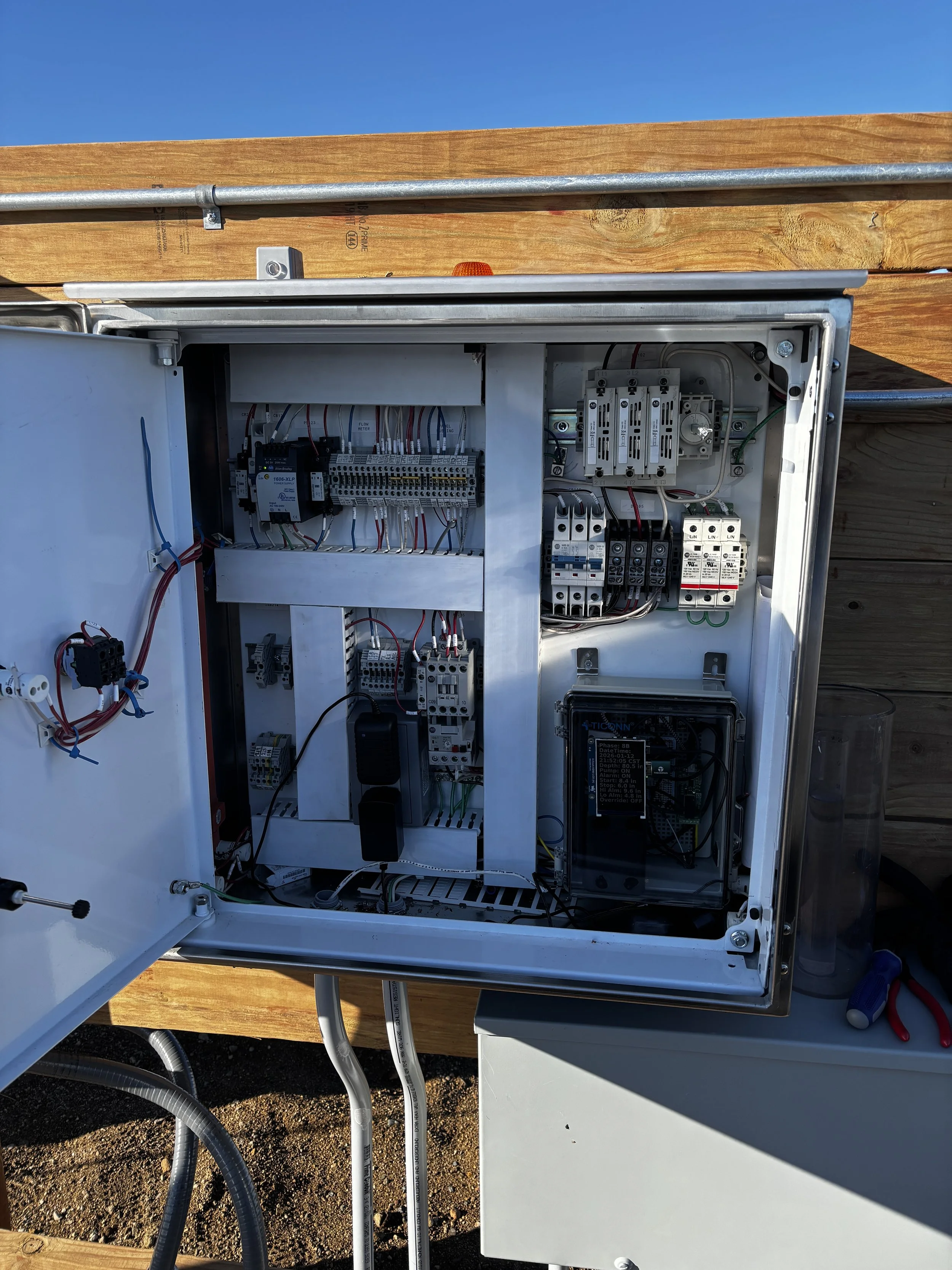 Pump Control Panel Station Upgraded PLC replacement telemetry