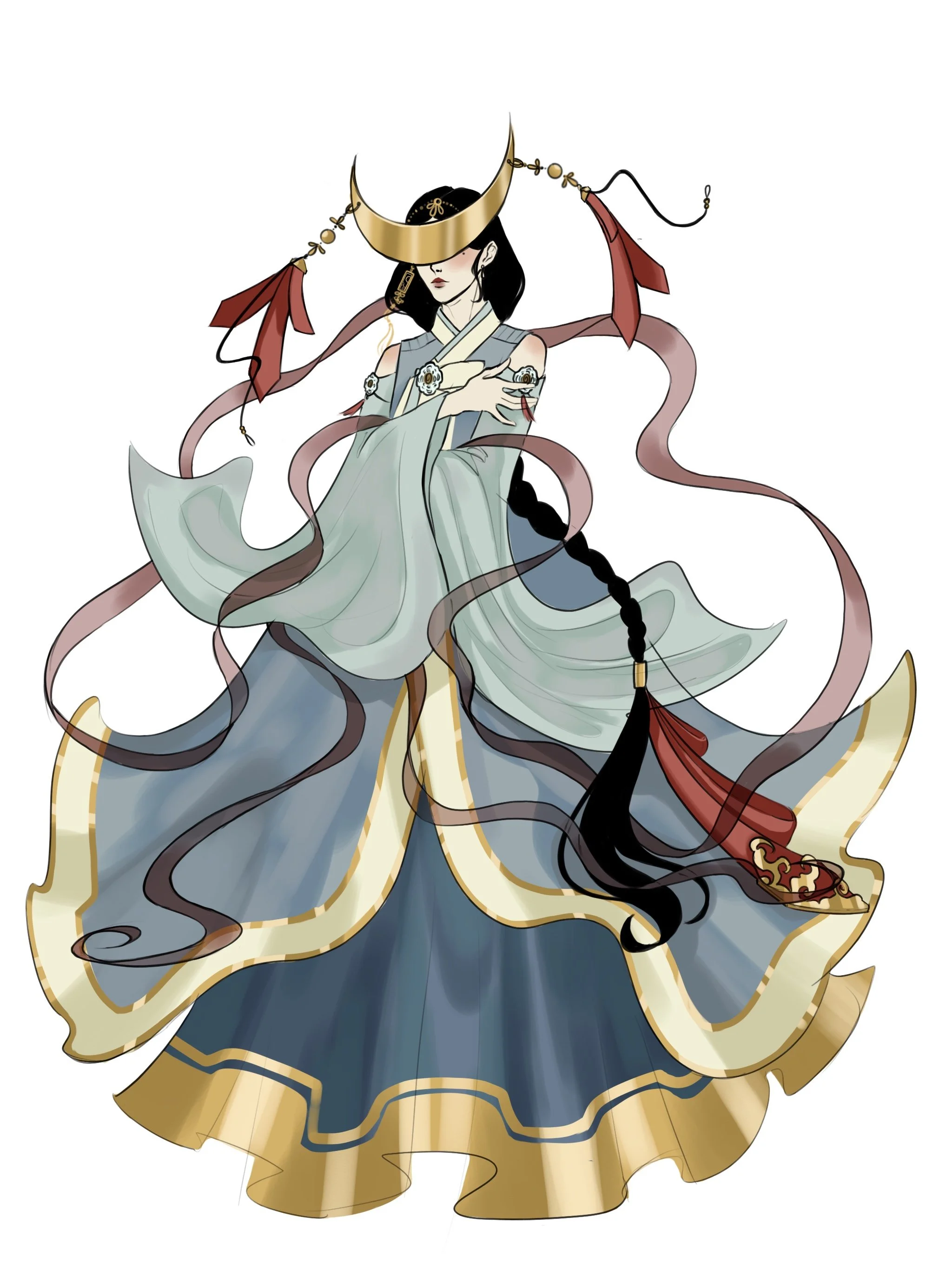 Dalnim (Korean moon goddess) full color design