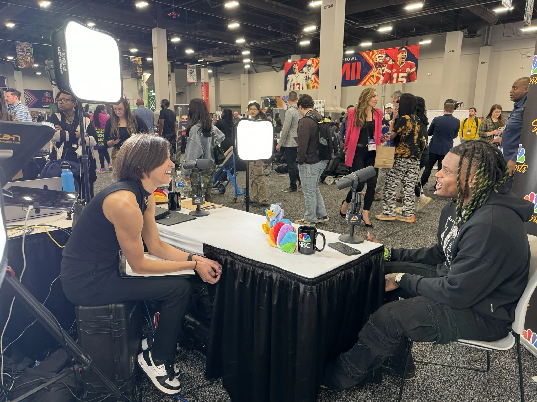 sports media interview production filming athlete feature during major sporting event