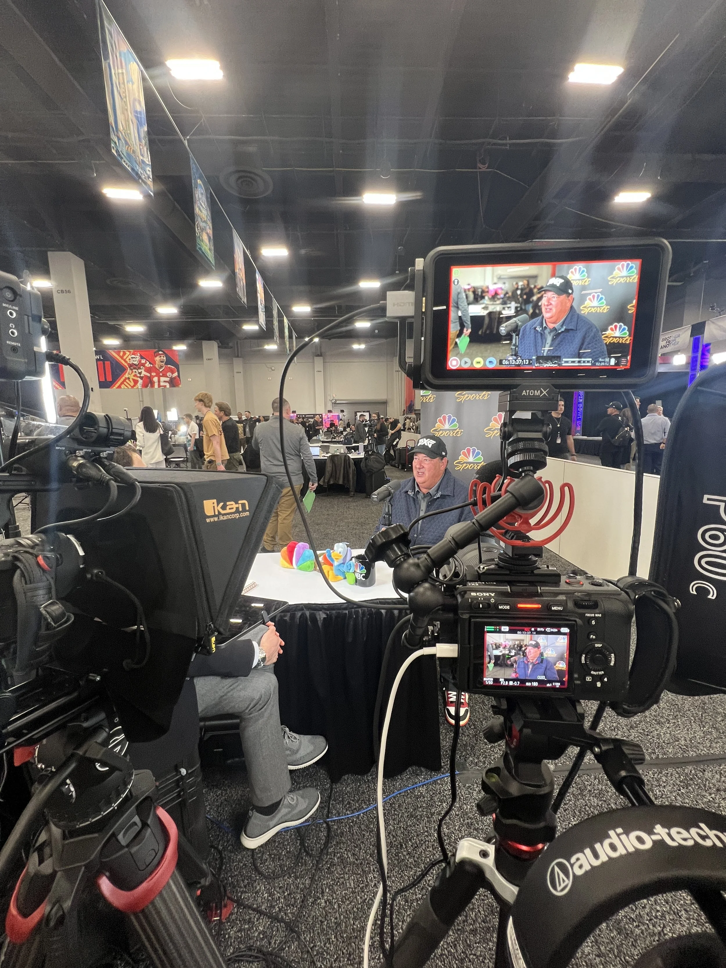 Sports video production interview filming athlete feature with professional camera setup