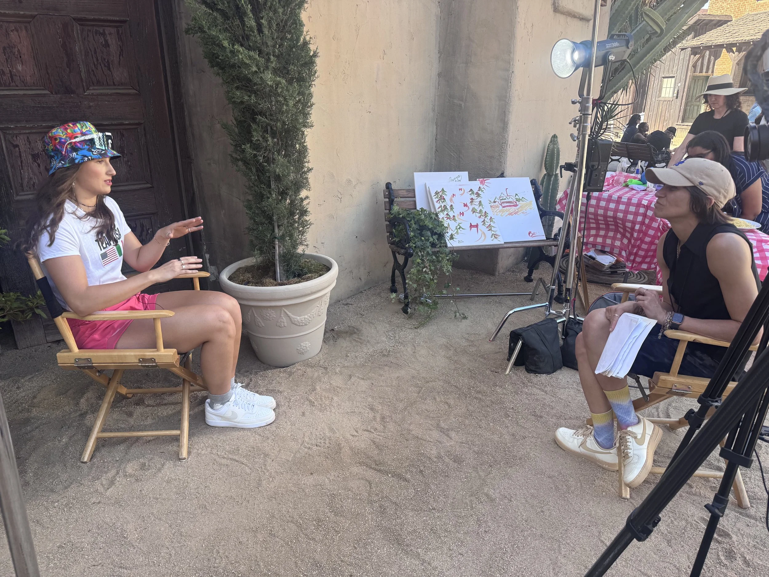 sports video production filming athlete interview on location