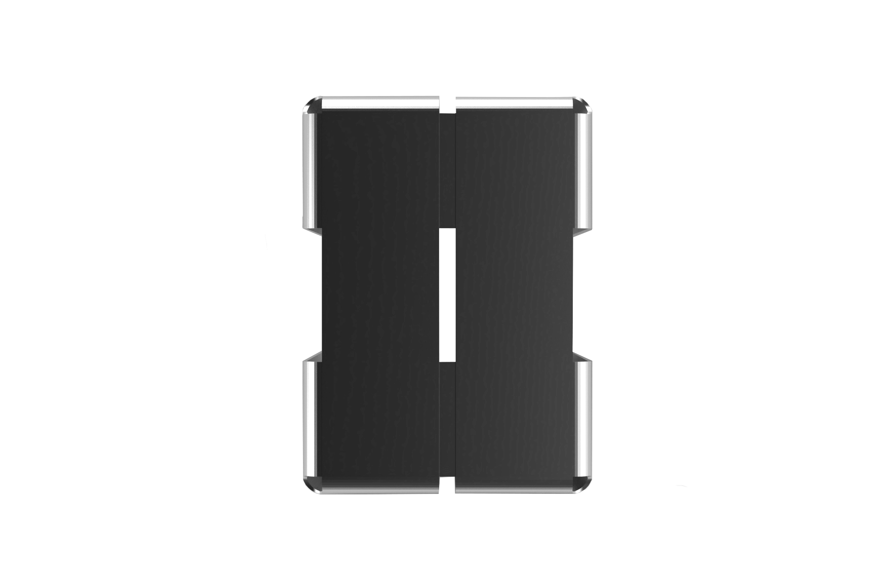 Solar panel with black photovoltaic cells installed outdoors.