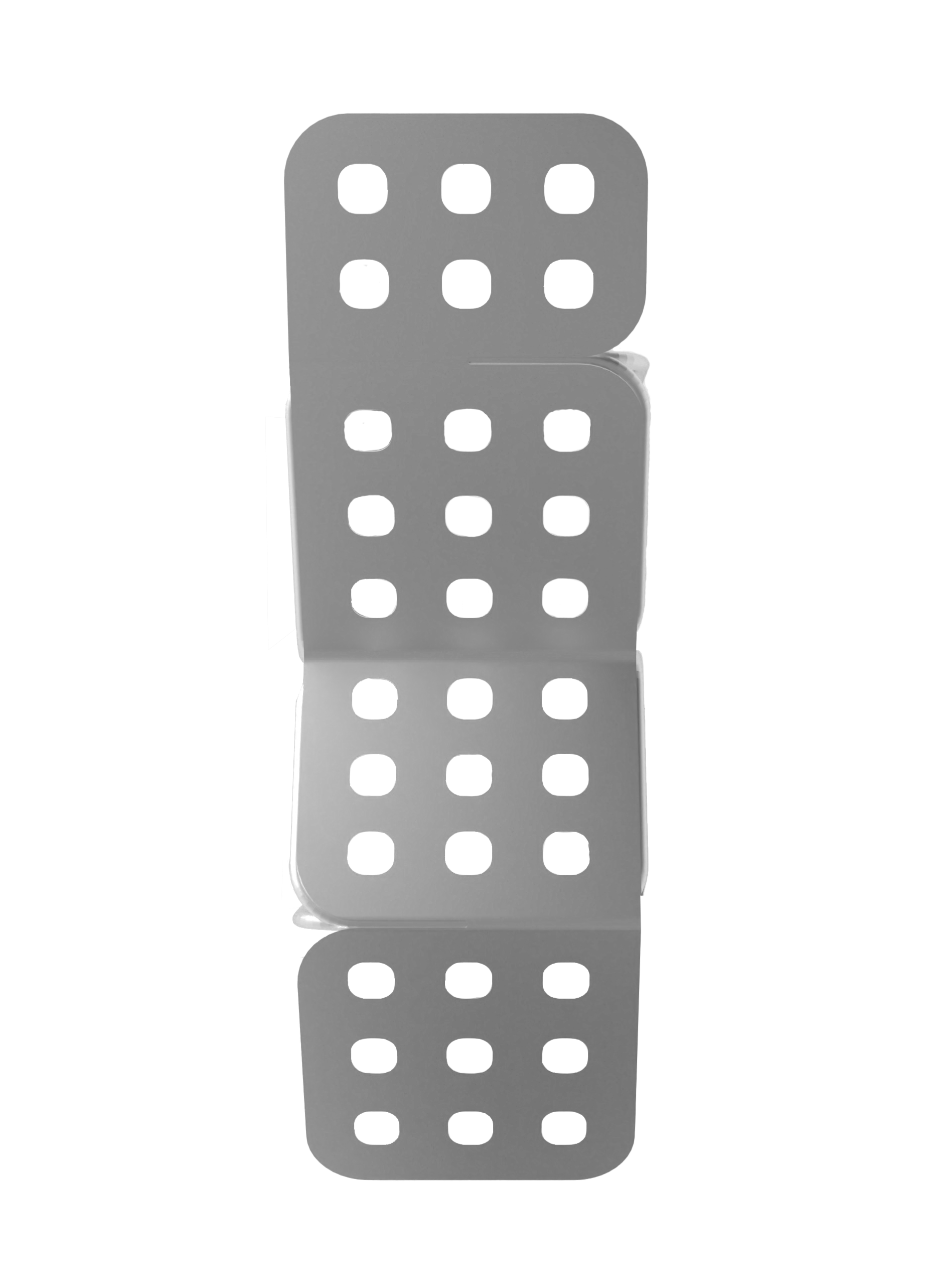 A top view of a silver metal chaise lounge chair.