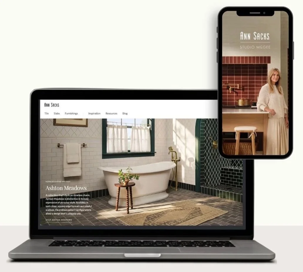 .Ann Sacks x Studio McGee website and digital marketing campaign experience across desktop and mobile platforms.