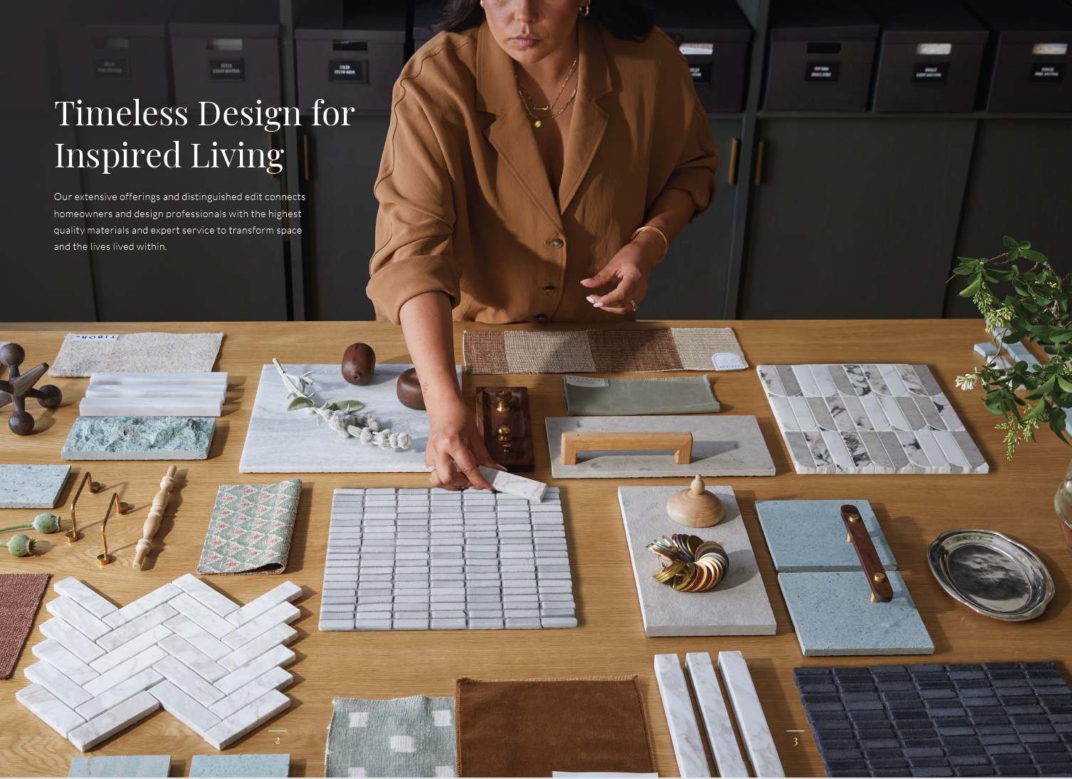 Ann Sacks product storytelling and content marketing campaign featuring curated material selections and design inspiration.