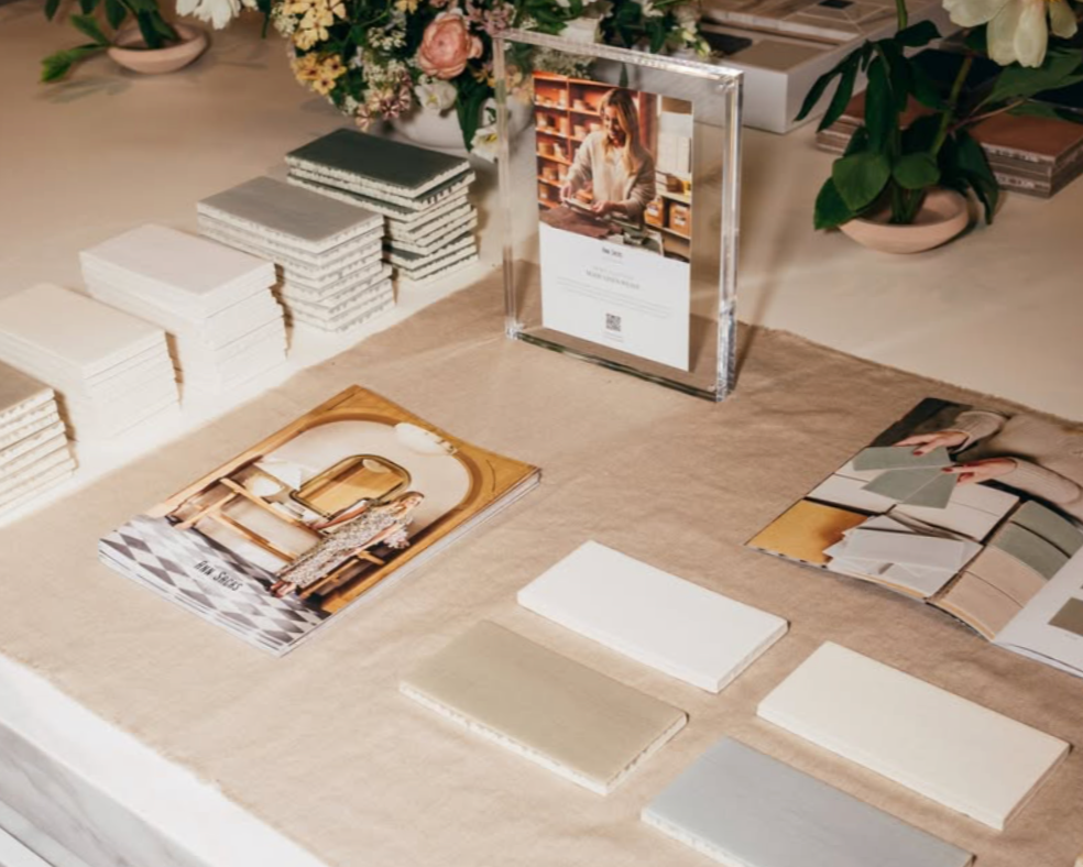 Product launch event materials and showroom merchandising developed for the Ann Sacks x Studio McGee partnership.