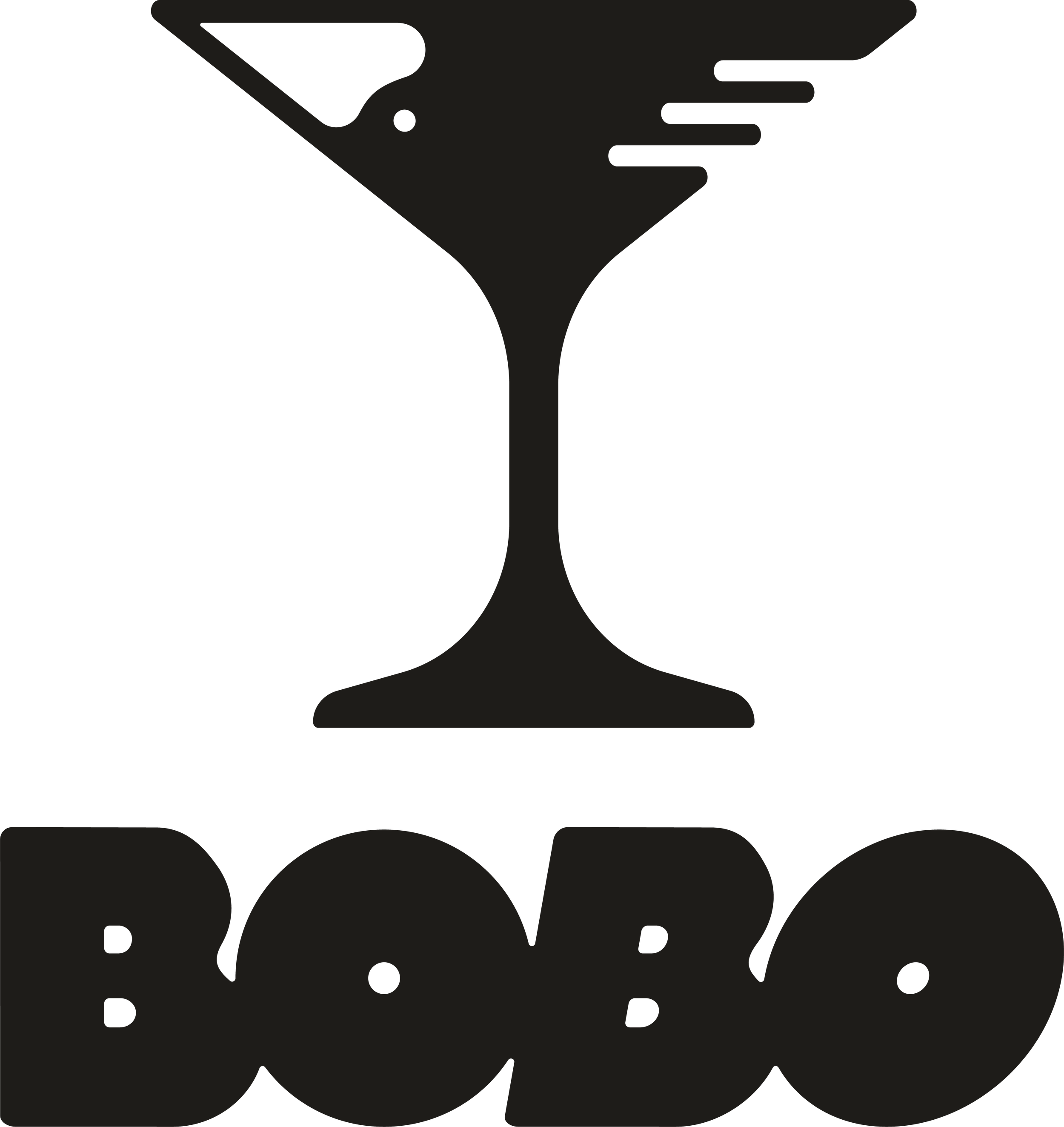 bobo logo under bobo martini bird icon