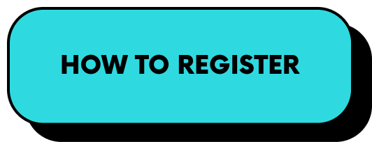 A sign with a turquoise background and black border that says "HOW TO REGISTER" in bold black text.