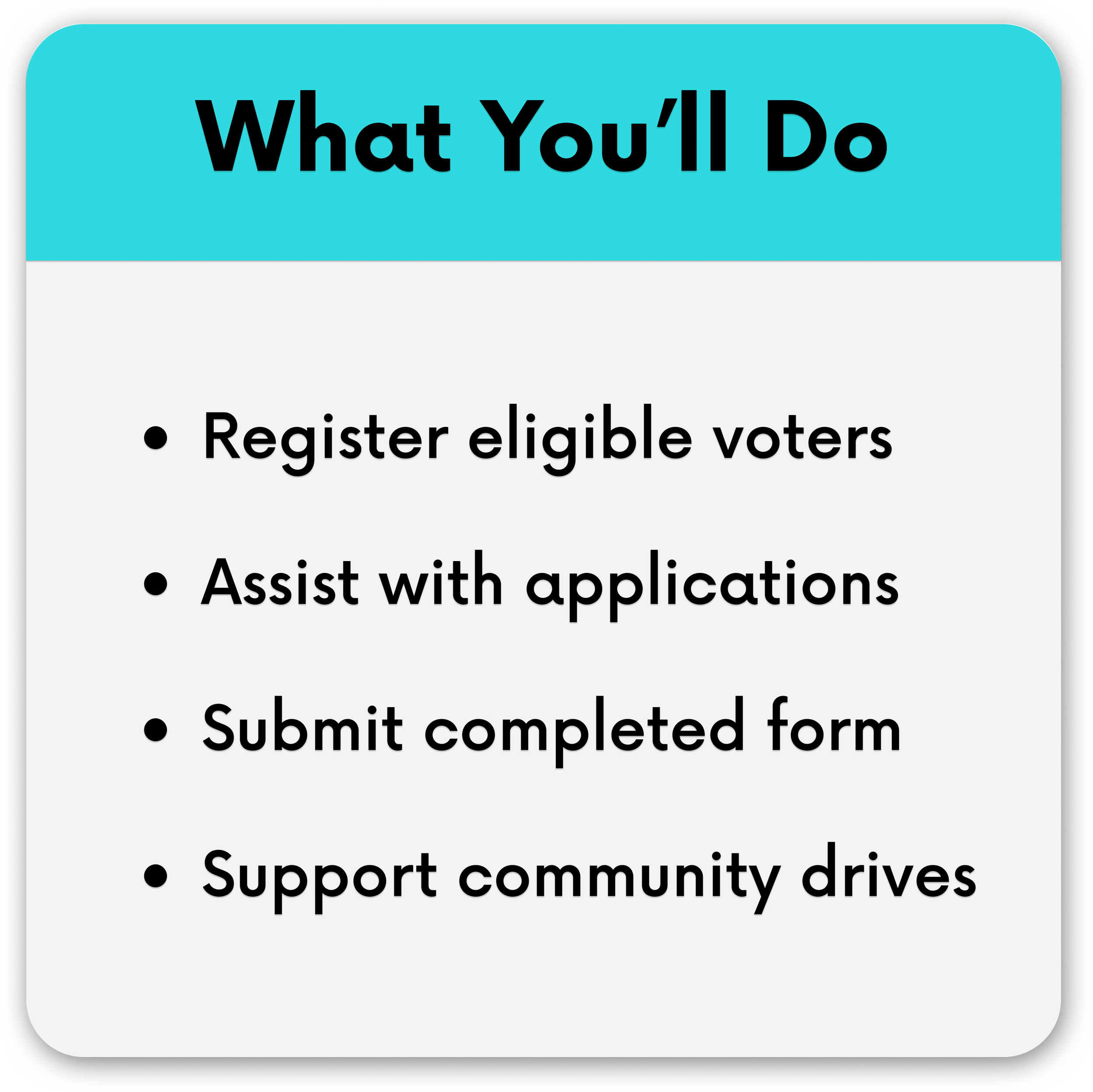 A presentation slide with the text 'What You'll Do' in bold black letters on a light blue background.