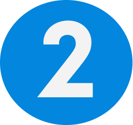 Blue circular icon with a white number 2 in the center.