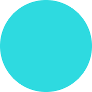 A solid turquoise circle on a plain white background.