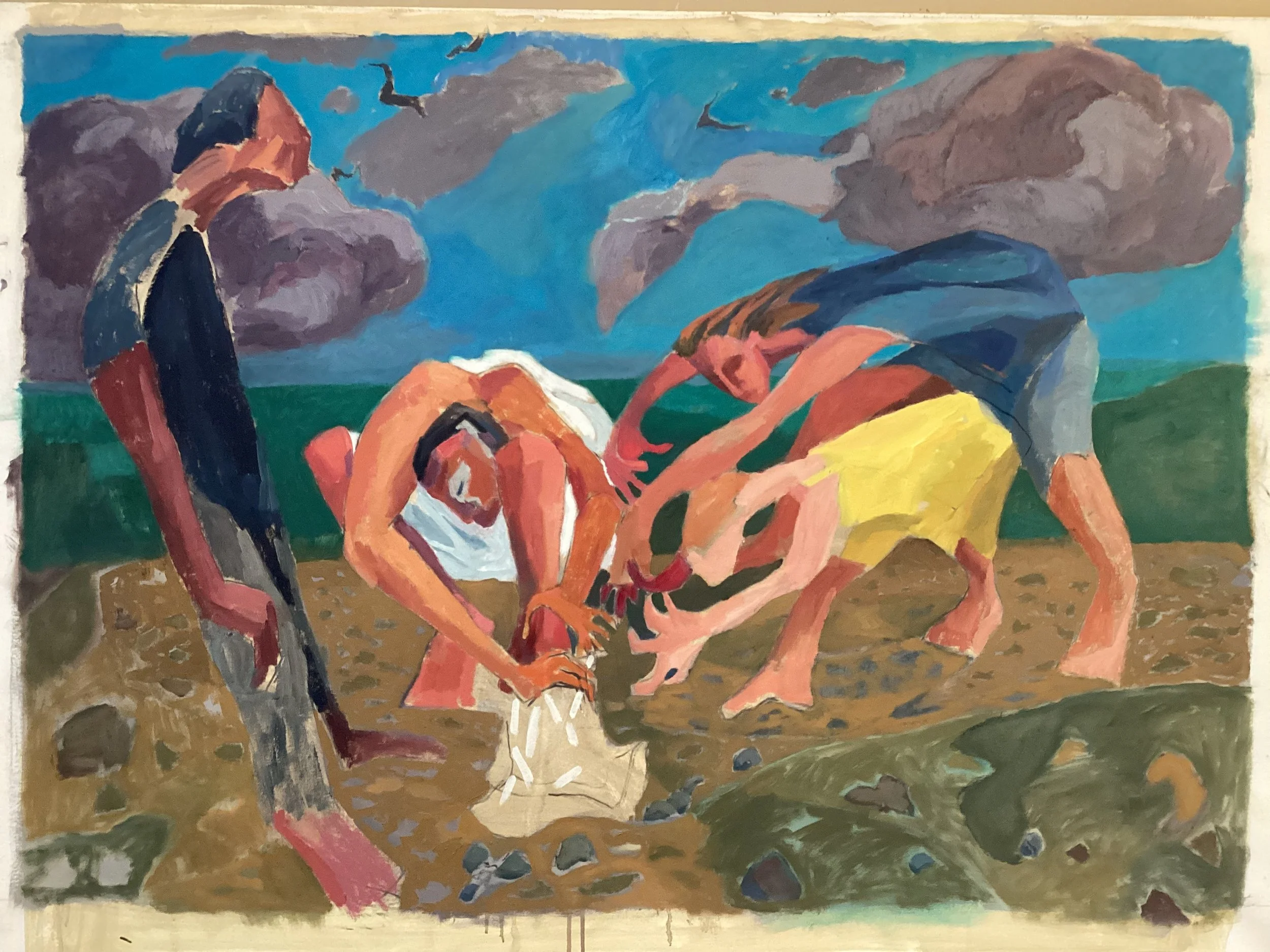 Together Apart, 2026, acrylic and oil on canvas, 115 × 161 cm