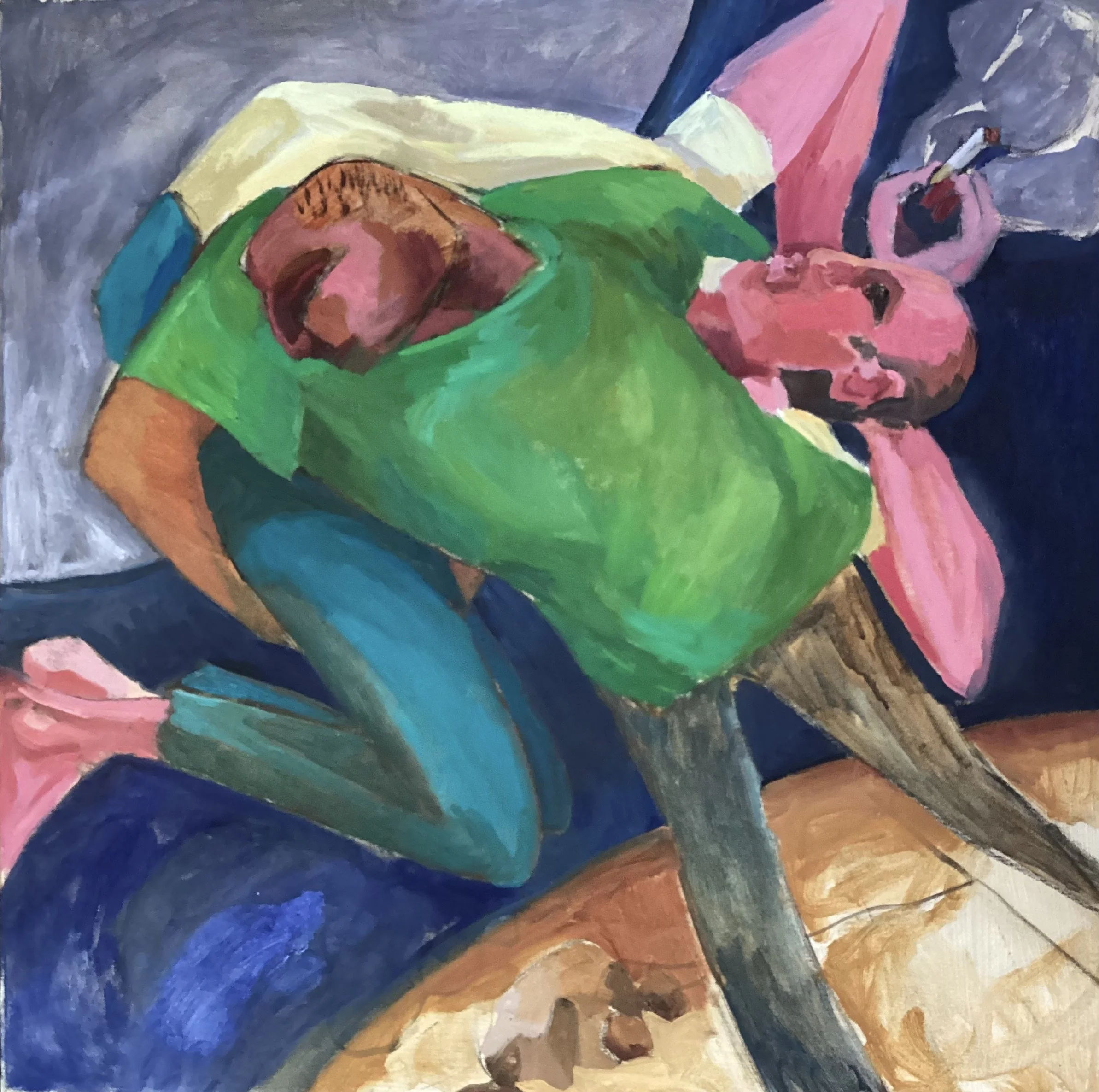 Upside Downside (2026) oil on canvas, 70 x 70cm