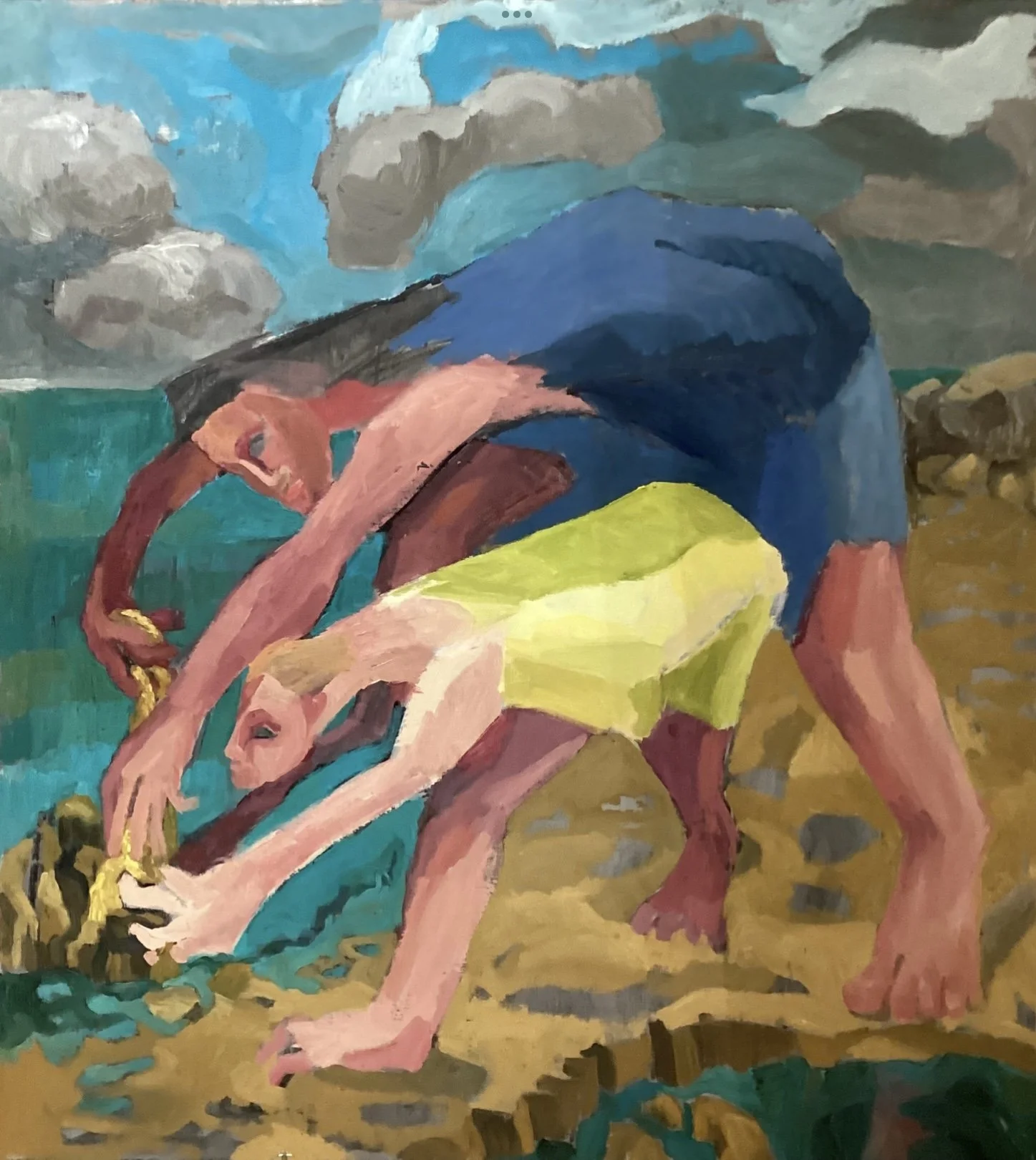 Shoring Up, 2025, acrylic and oil on board, 81 x 75 cm