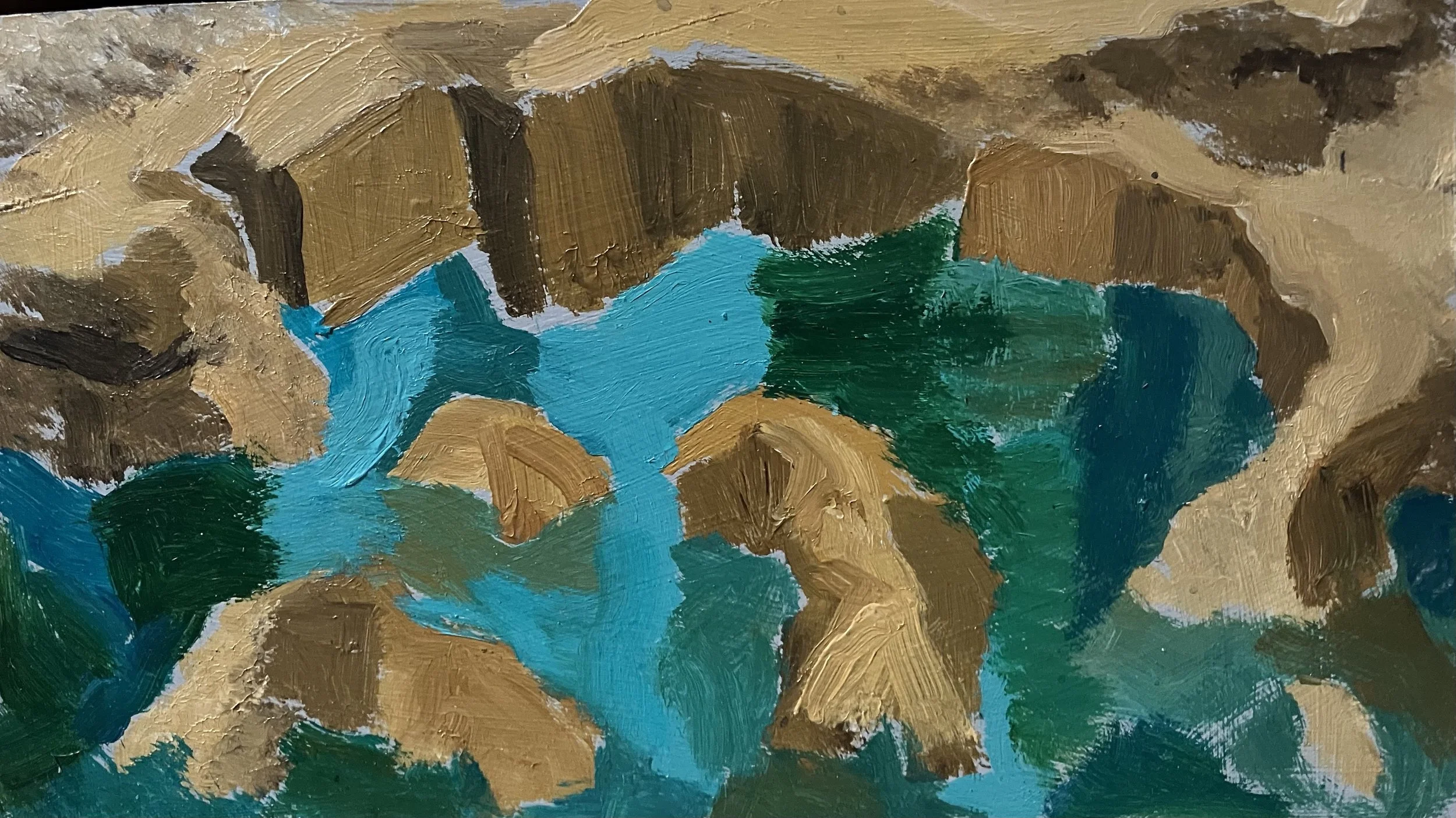 Sand Pool, 2026, acrylic on board, 18 x 31 cm