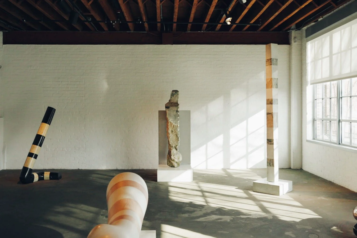 Art installation in Isamu Noguchi Garden Museum in Long Island City. Museum, cultural space/interior photography.