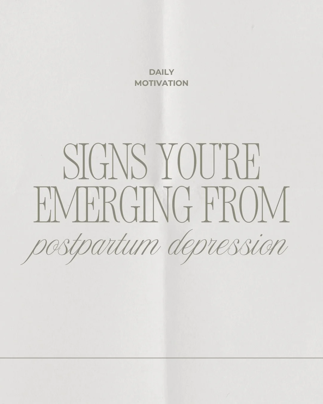 Healing after postpartum depression is rarely loud.
It&rsquo;s subtle. Gradual. Brave.

If this feels like you, pause and honor it.

And if you&rsquo;re still in the thick of it&hellip; you are not behind. You are not broken. Support is here. 🤍

#mo