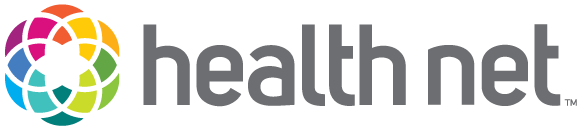 Logo of health.net featuring a multicolored circular design and gray text