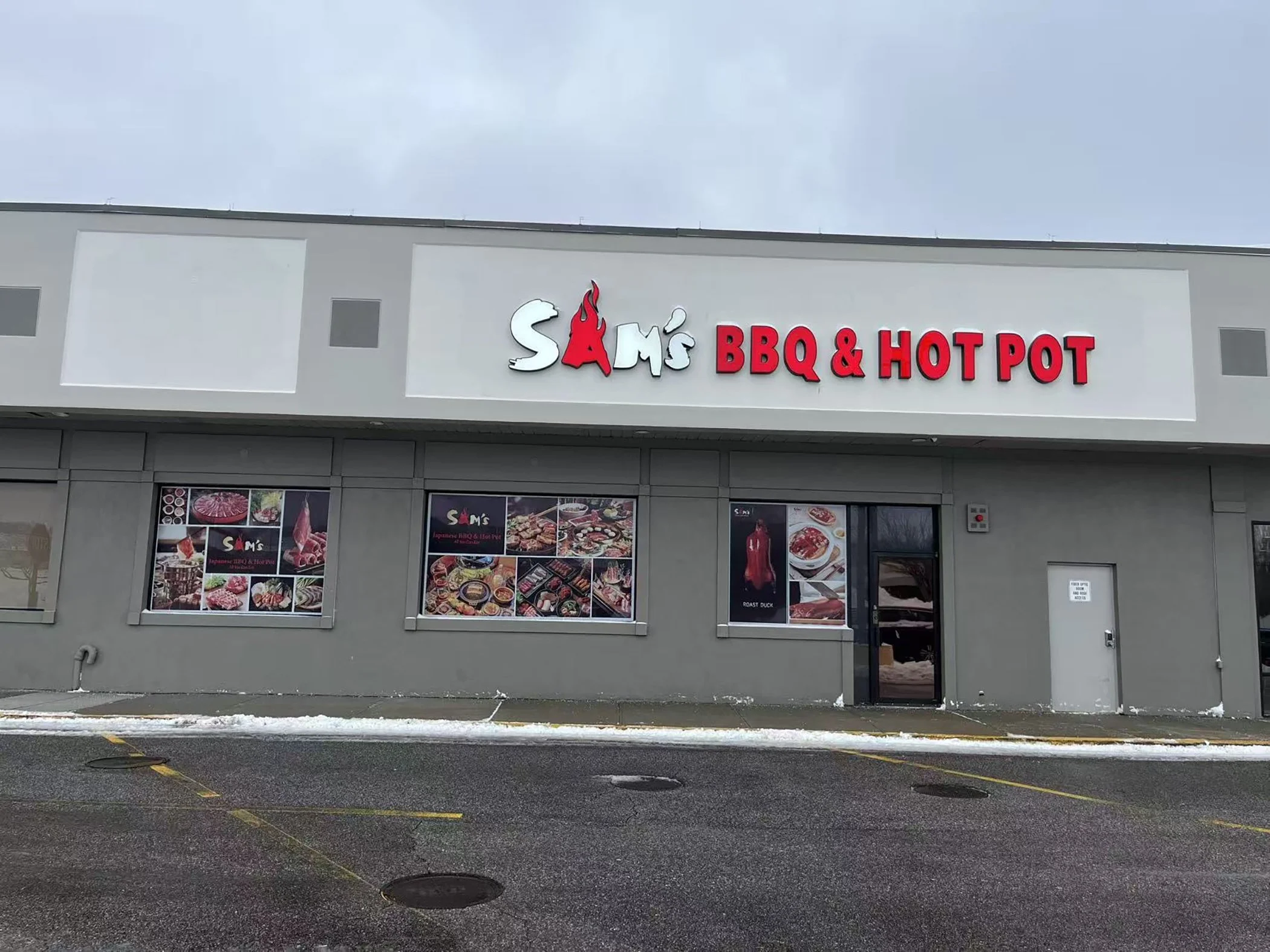 Assorted fresh sushi and sashimi rolls served at Sam's Japanese BBQ and Hot Pot Centereach