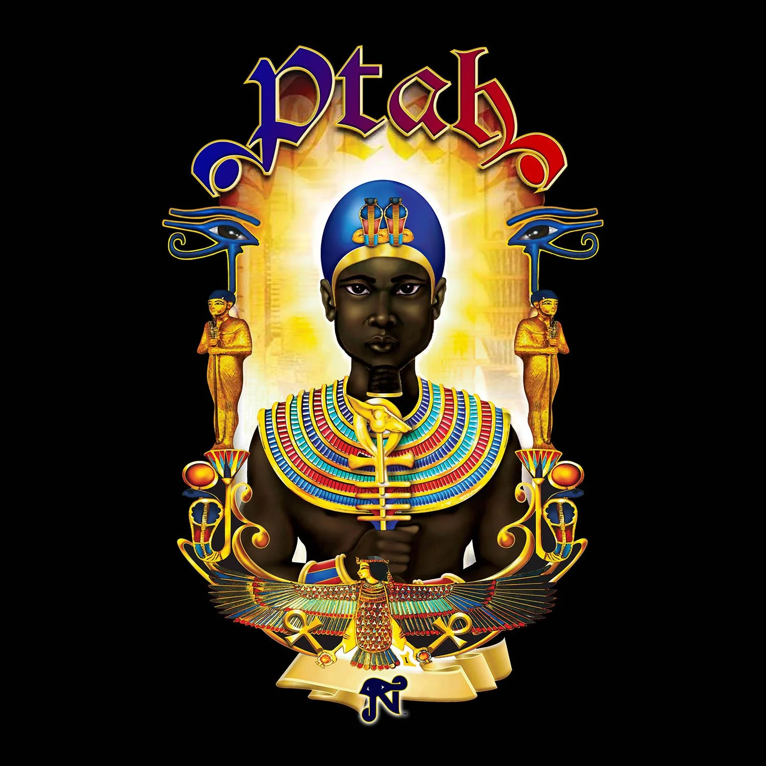Custom Ancient Egyptian Ptah T-shirt and Poster Art