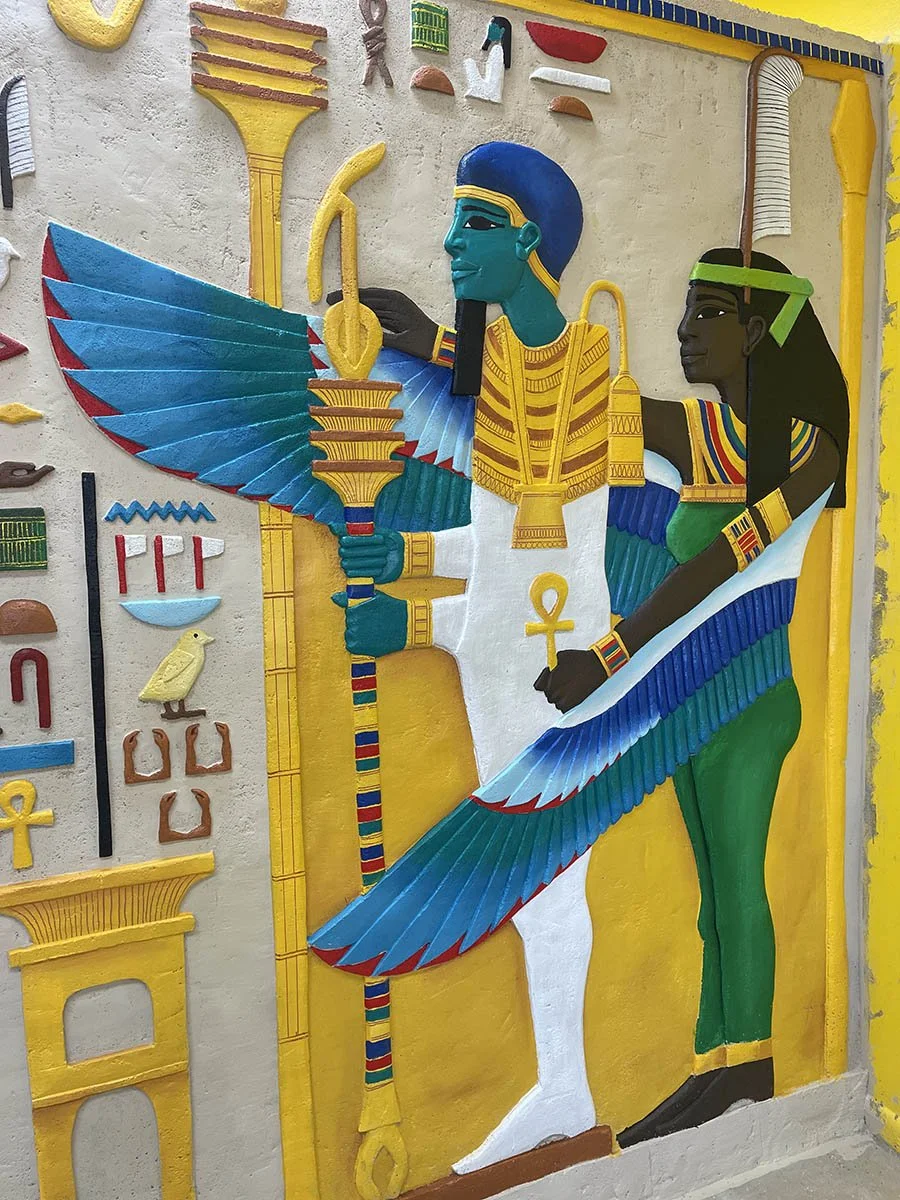 Custom Egyptian Wall Relief Carving. Interior decor for Stores and home