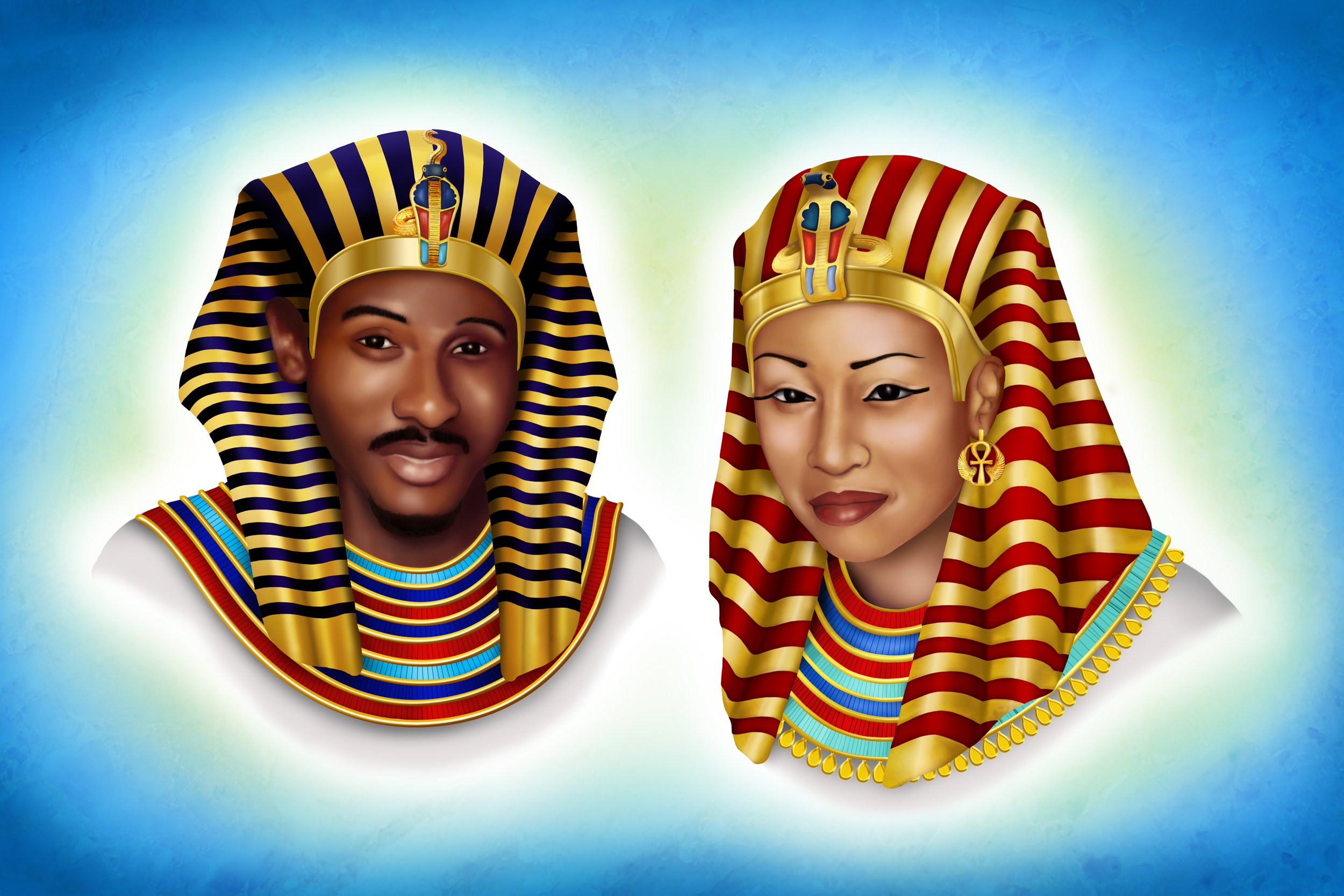 Custom Royal Egyptian  Family portrait by Nuwbia Designs