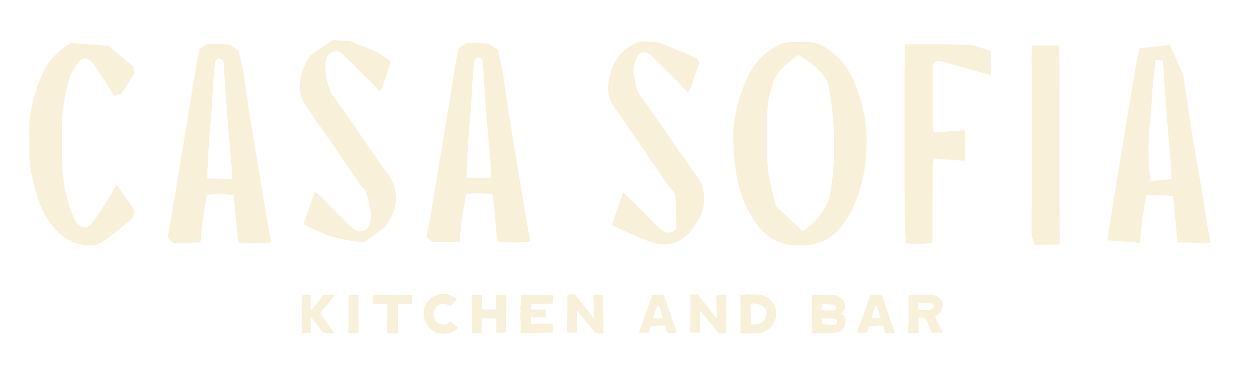 Logo for Casa Sota Kitchen and Bar with large, irregular beige text on a black background.