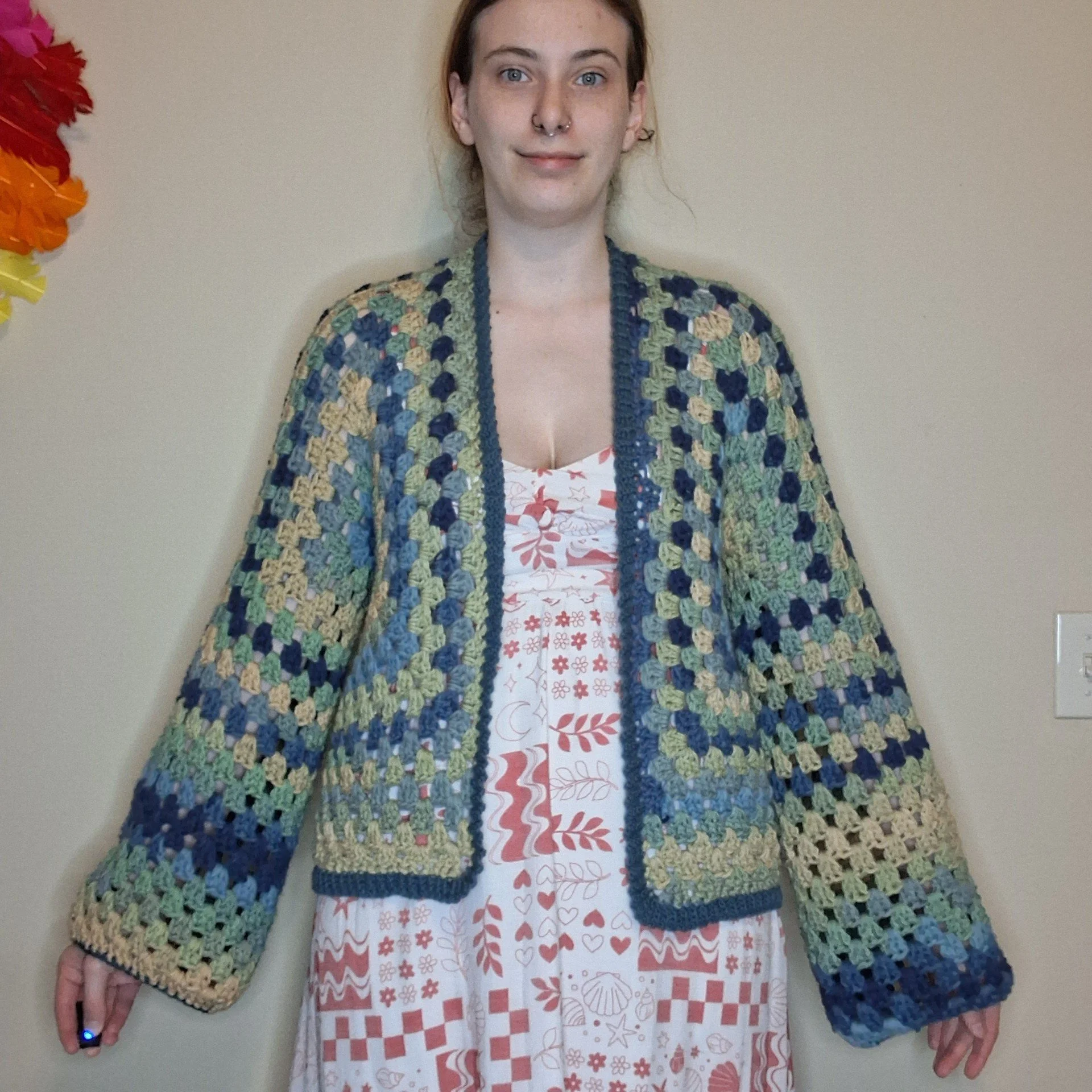 Macaw Crochet Hexagonal Cardigan