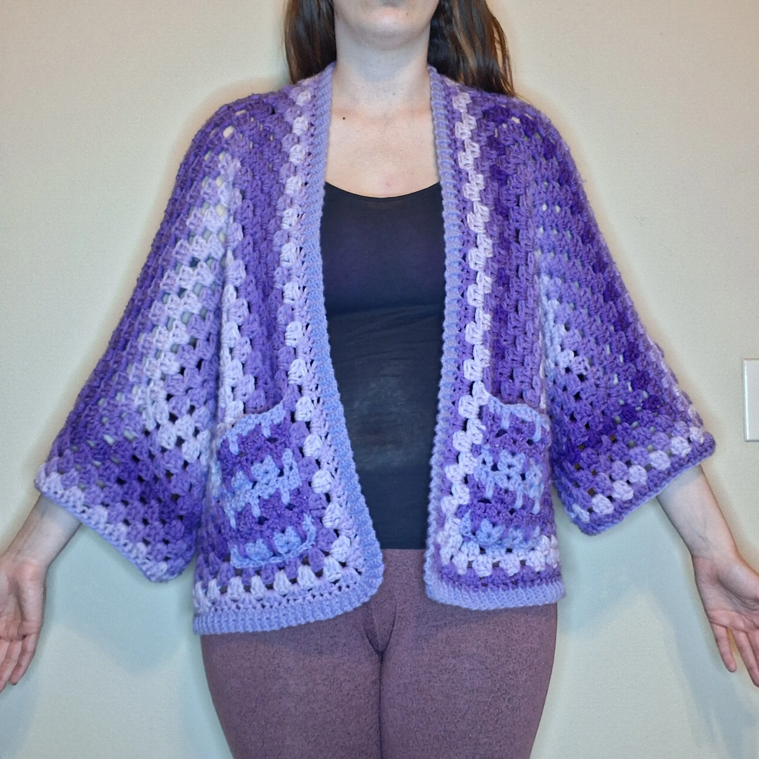 Petunia Ombre Crochet Hexagonal Cardigan