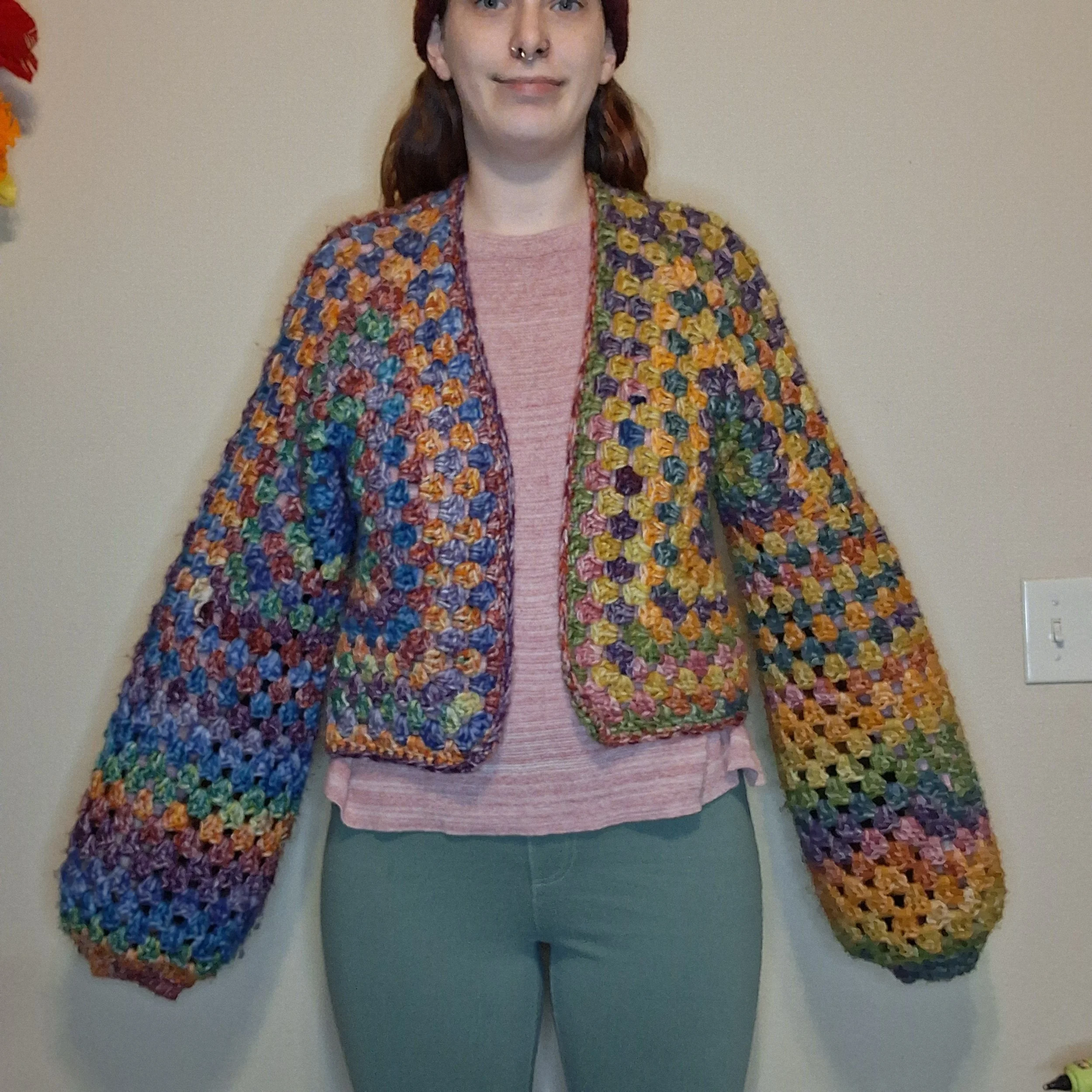 Crayon Box Crochet Hexagonal Cardigan