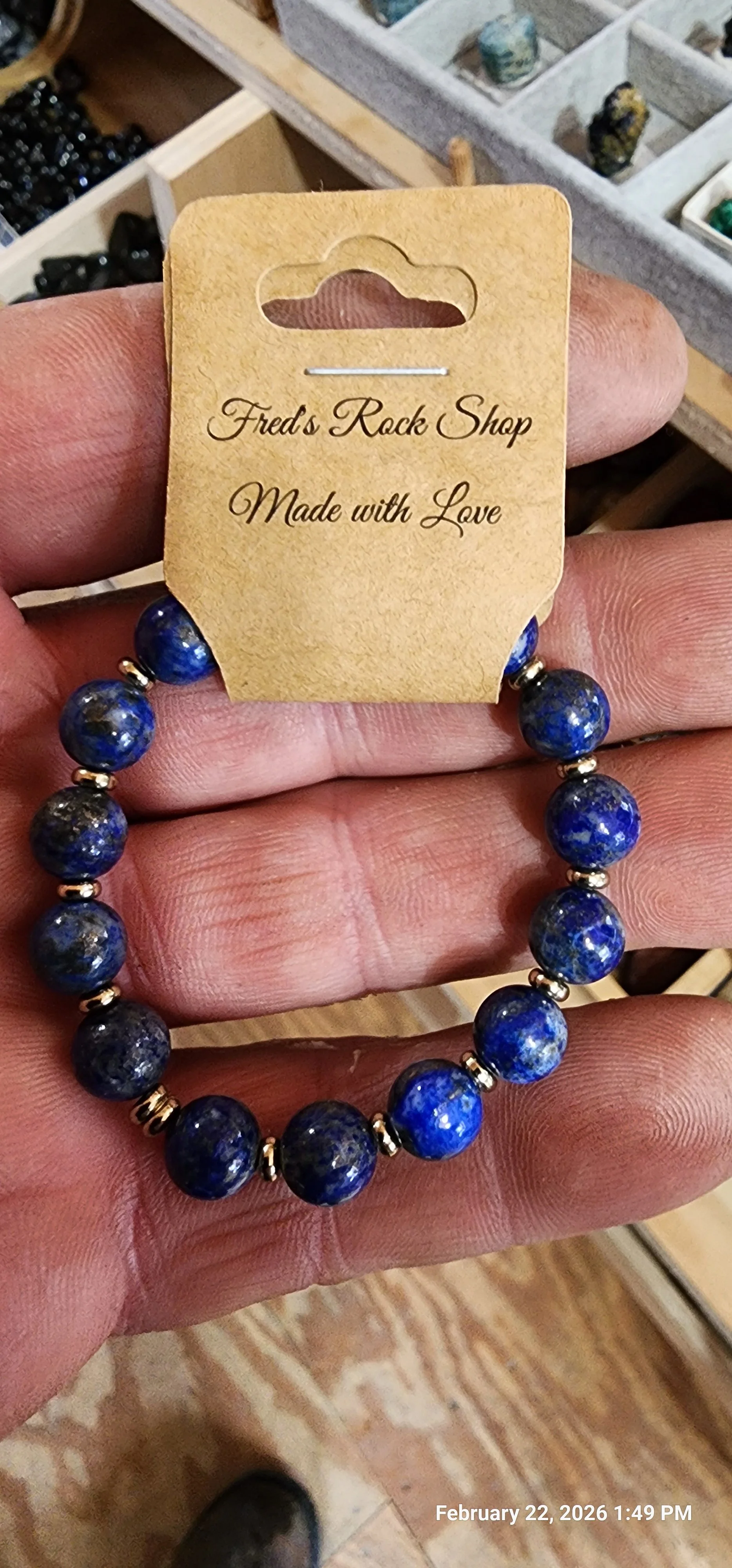 8mm Lapis Lazuli Bead Bracelet