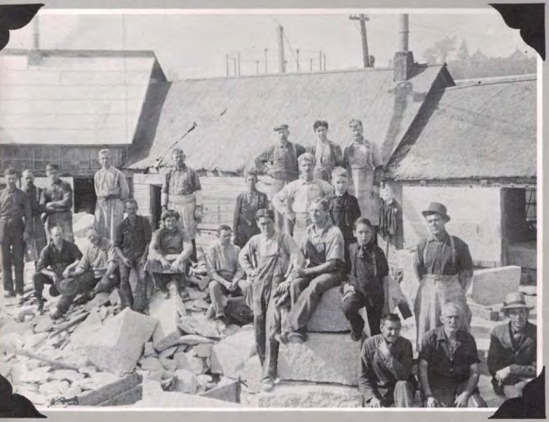 Workers at Beck &amp; Beck Granite Shed, Barre VT in 1896.