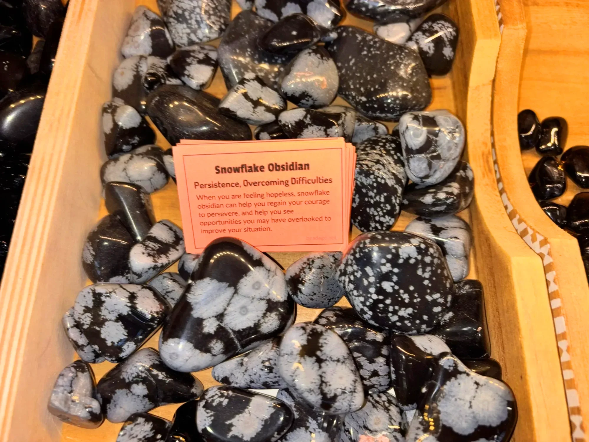 obsidian-snowflake-tumbled-stones-persistence-freds-rock-shop-putney-vt.webp