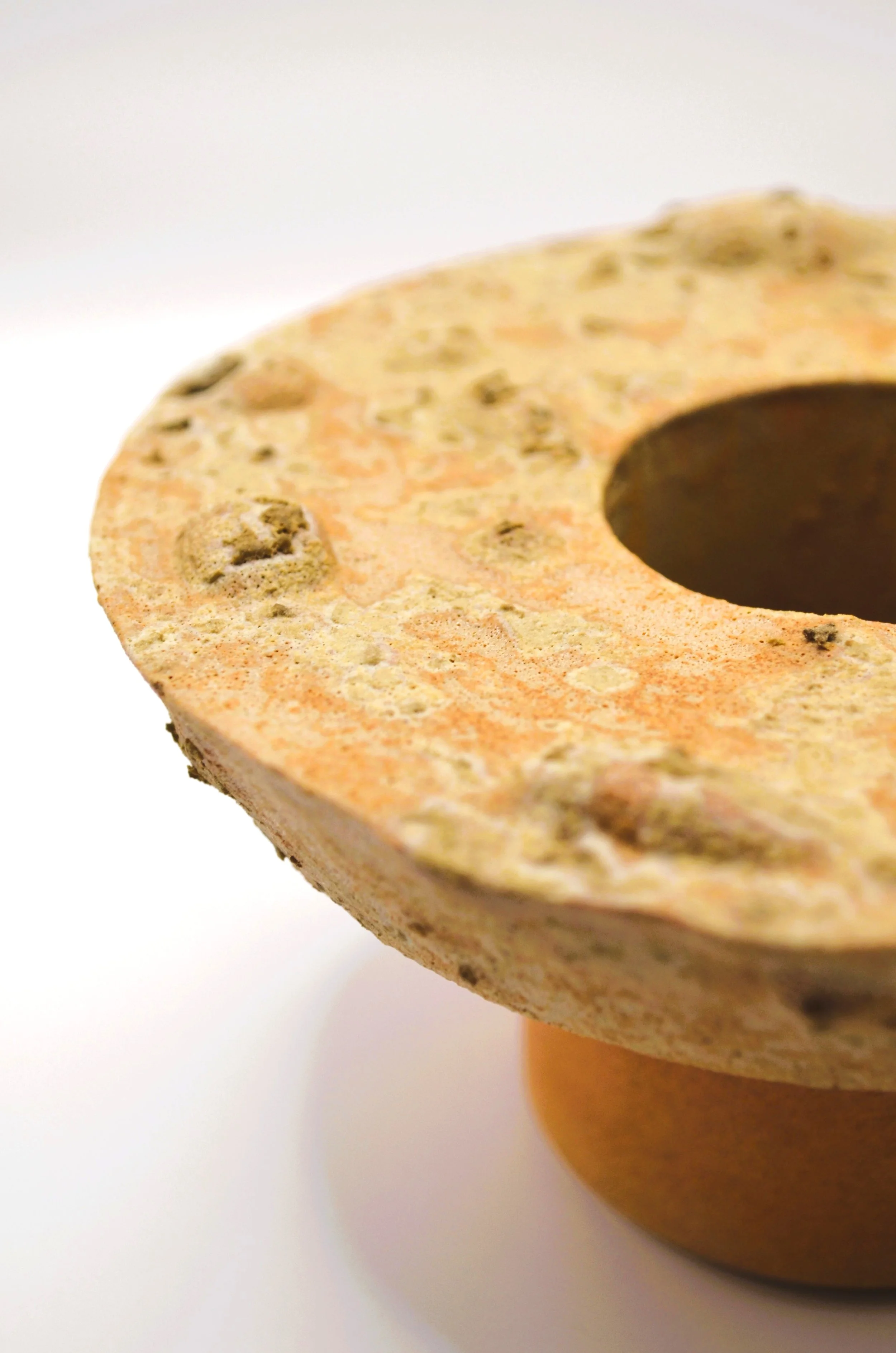 Souffle Marin WA#1 - Ikebana Vase with White Stoneware & Seaweed Ash Glaze. 100% Circular Glaze
