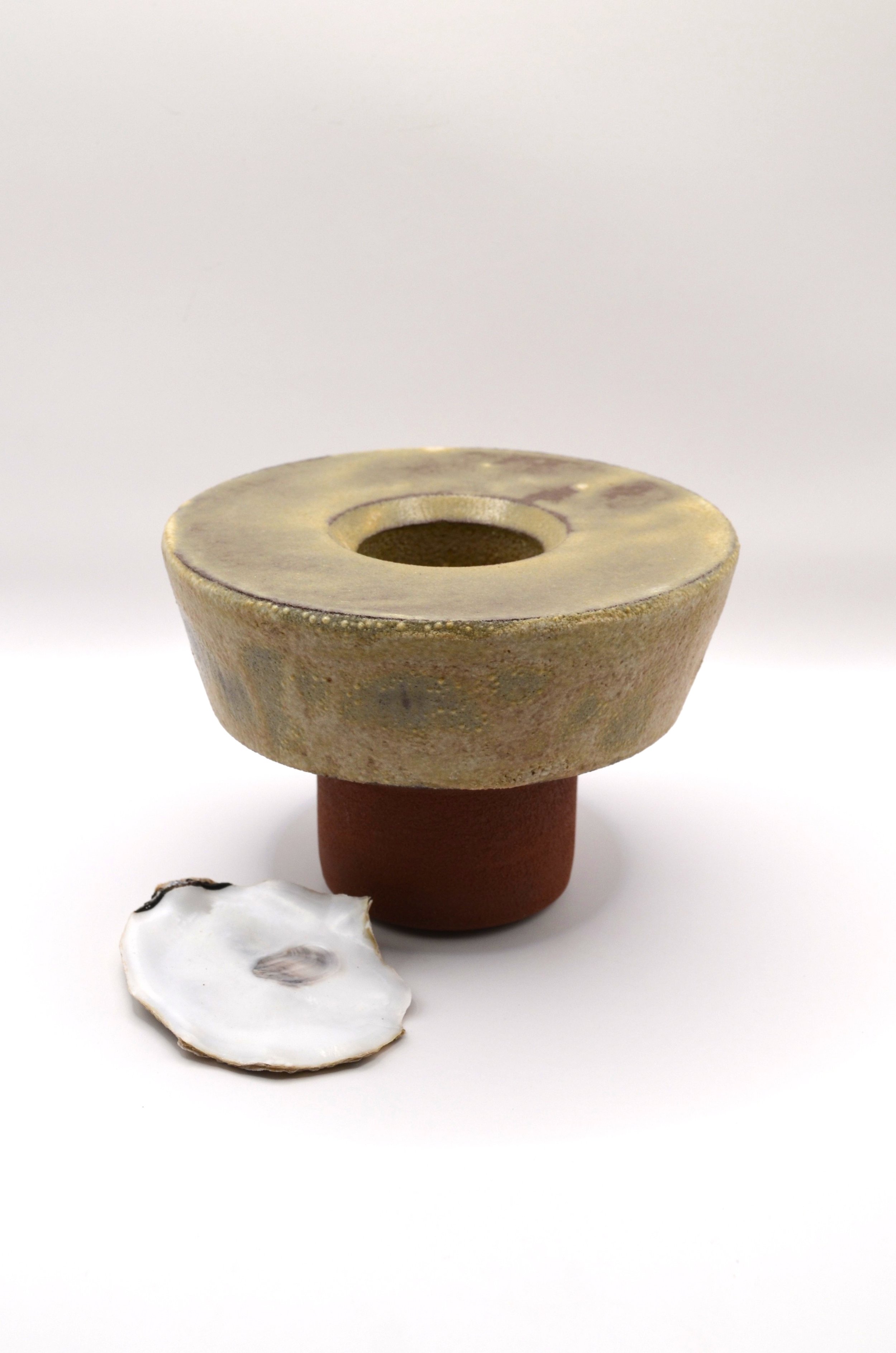 L’Abysse RO#1 - Red clay & Discarded Oyester shell ash glaze. 75% Circular Glaze
