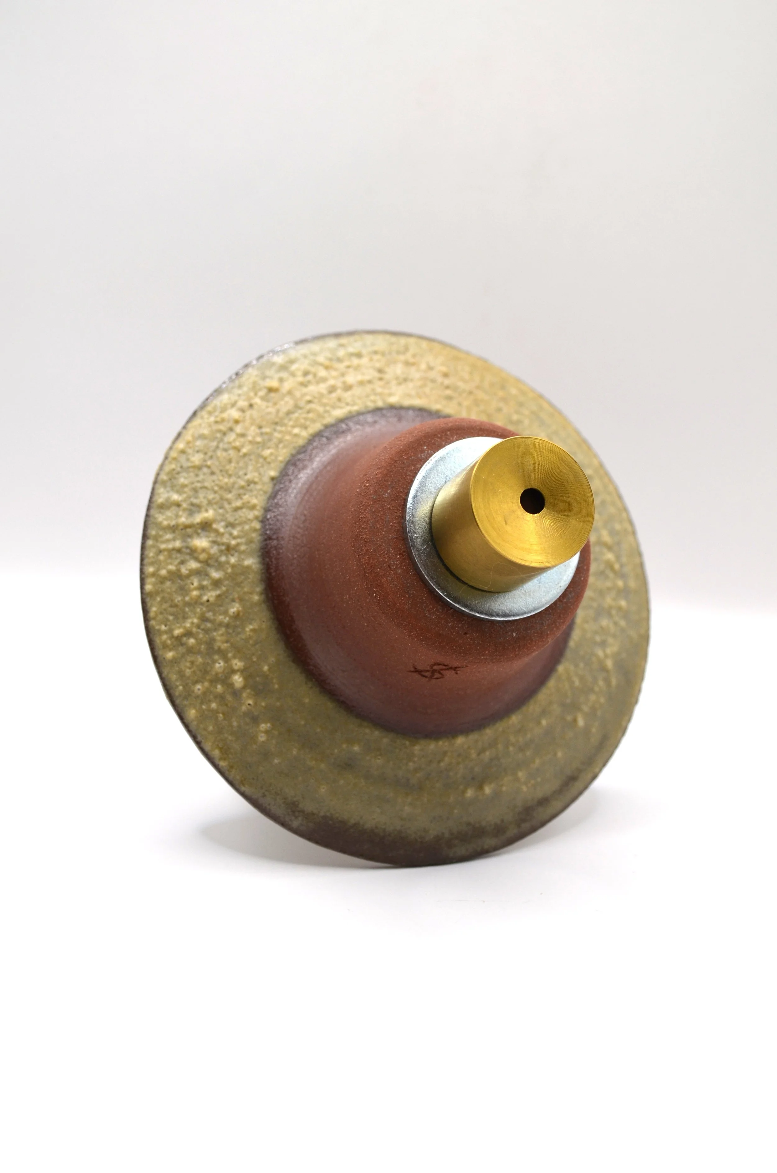 L'Ecueil RO#1 - Wall Sculpture - Red clay & Discarded Oyester shell ash glaze. 75% Circular Glaze