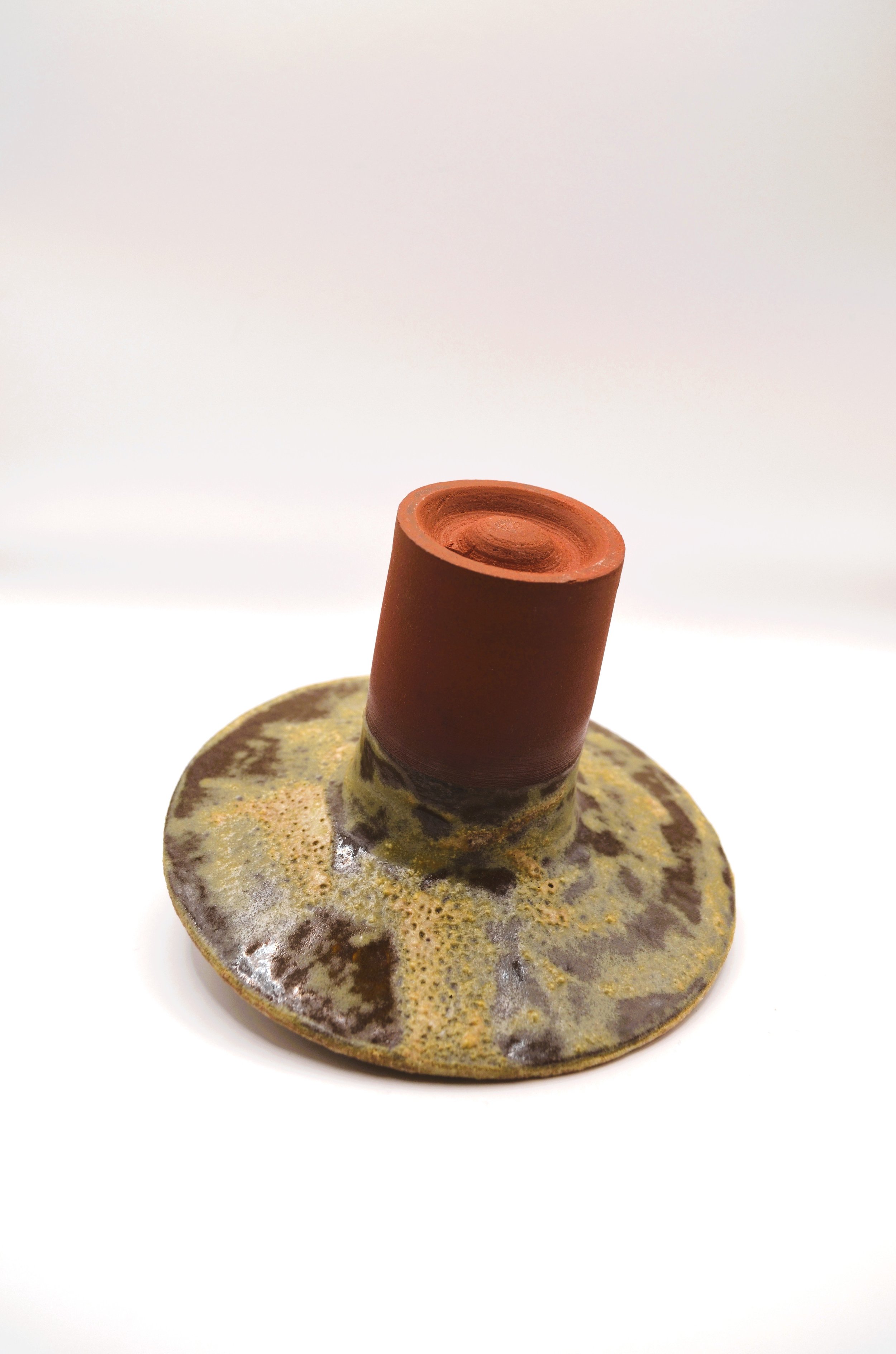 Vortex Marin RM#1 - Discarded Mussel Shells Ash Glaze & Red Stoneware. 75% Circular Glaze