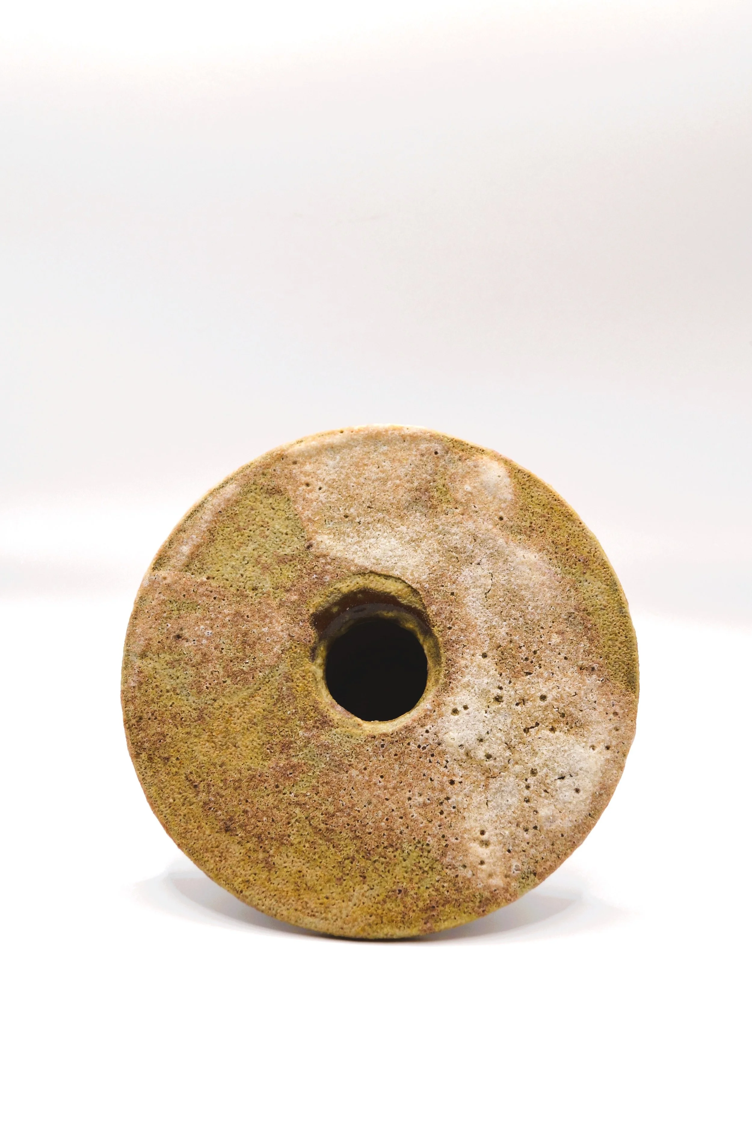 Vortex Marin RM#1 - Discarded Mussel Shells Ash Glaze & Red Stoneware. 75% Circular Glaze