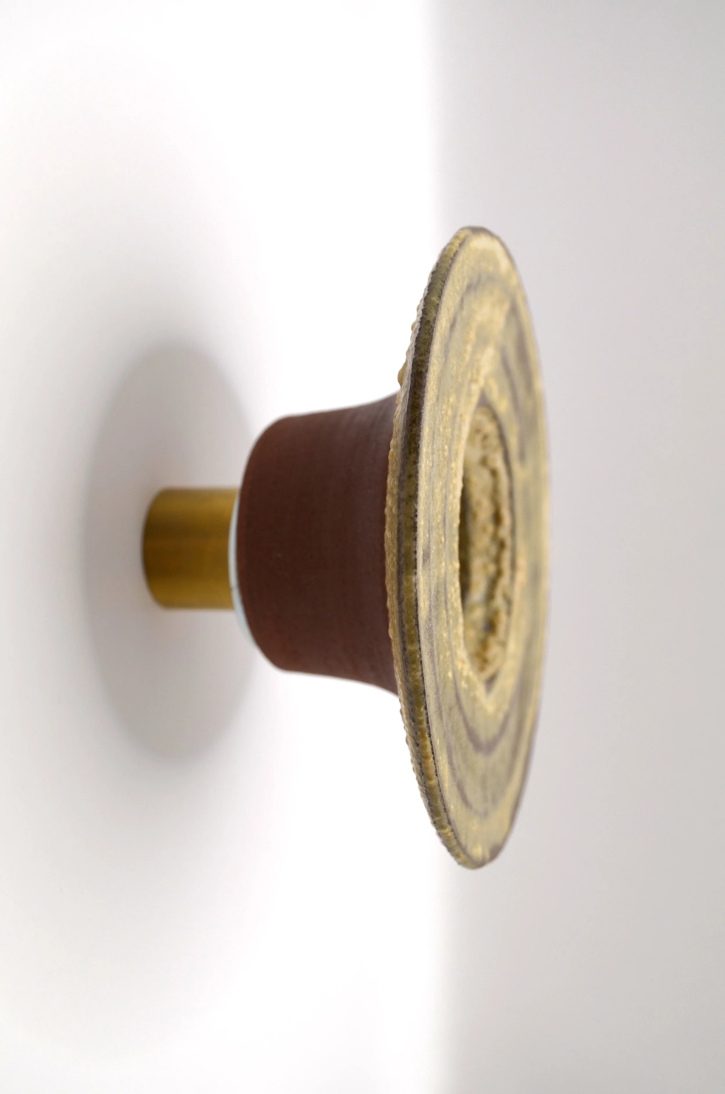 L'Ecueil RO#1 - Wall Sculpture - Red clay & Discarded Oyester shell ash glaze. 75% Circular Glaze