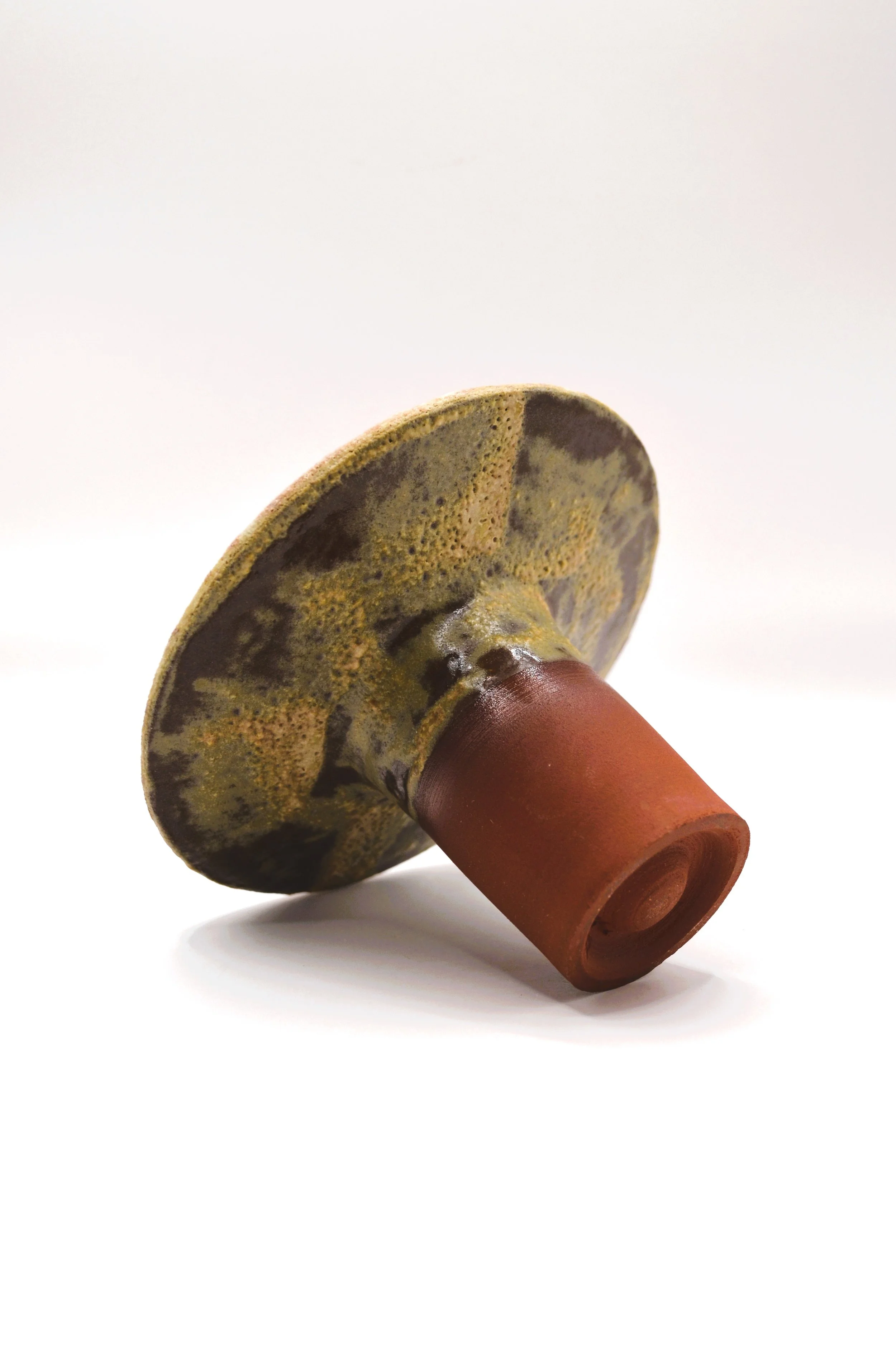 Vortex Marin RM#1 - Discarded Mussel Shells Ash Glaze & Red Stoneware. 75% Circular Glaze