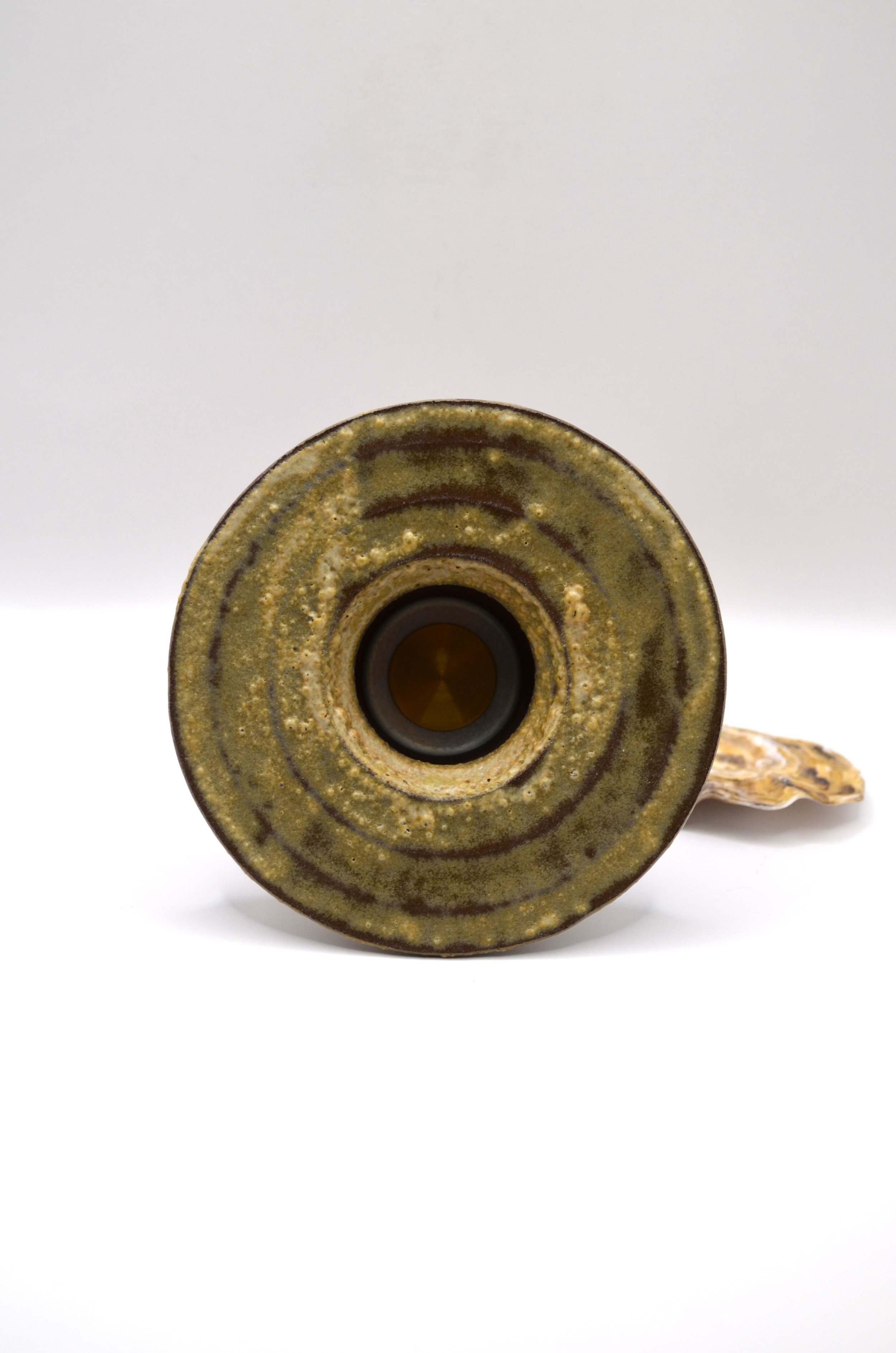 L'Ecueil RO#1 - Wall Sculpture - Red clay & Discarded Oyester shell ash glaze. 75% Circular Glaze