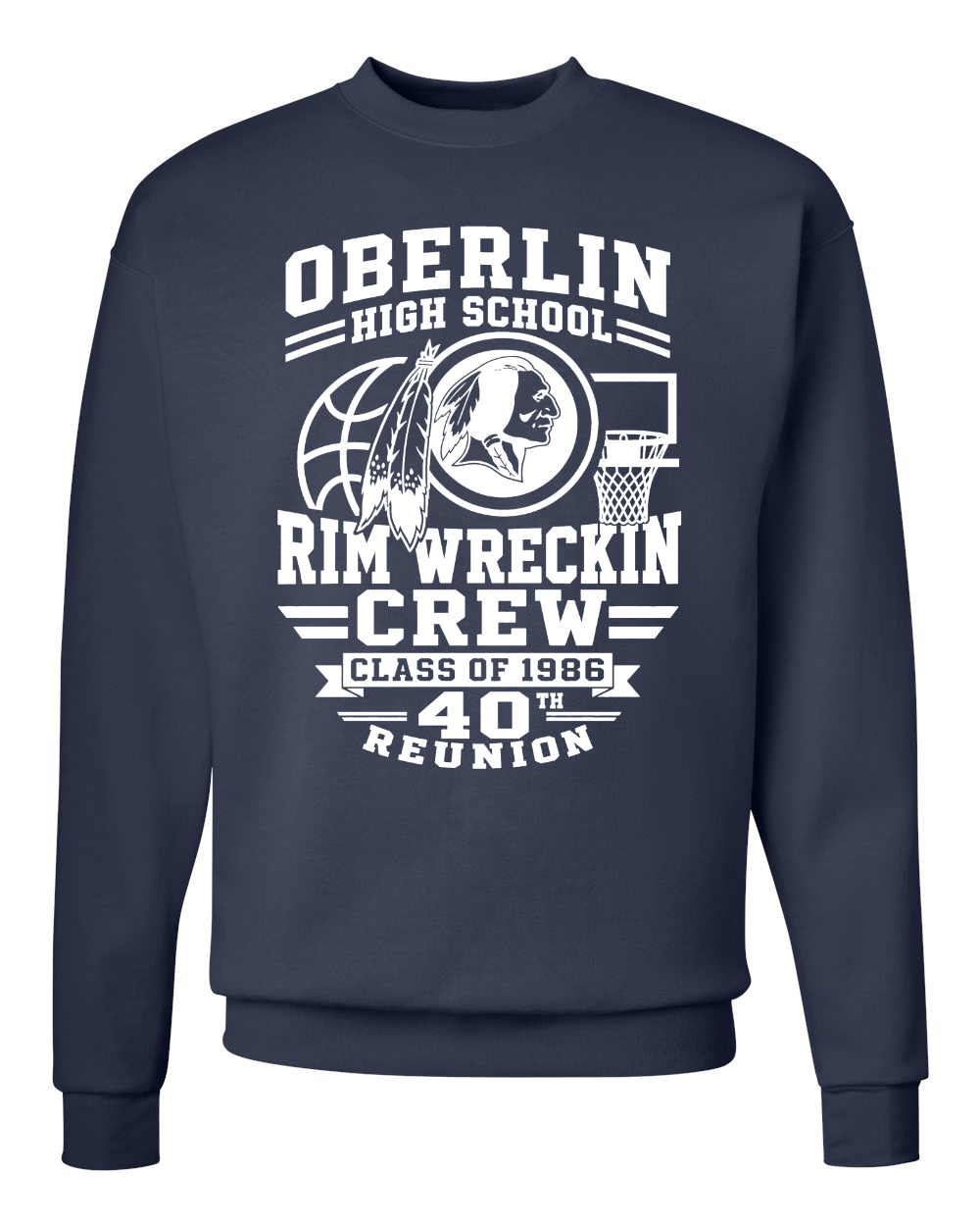 Navy "Rim Wreckin Crew" Sweatshirt